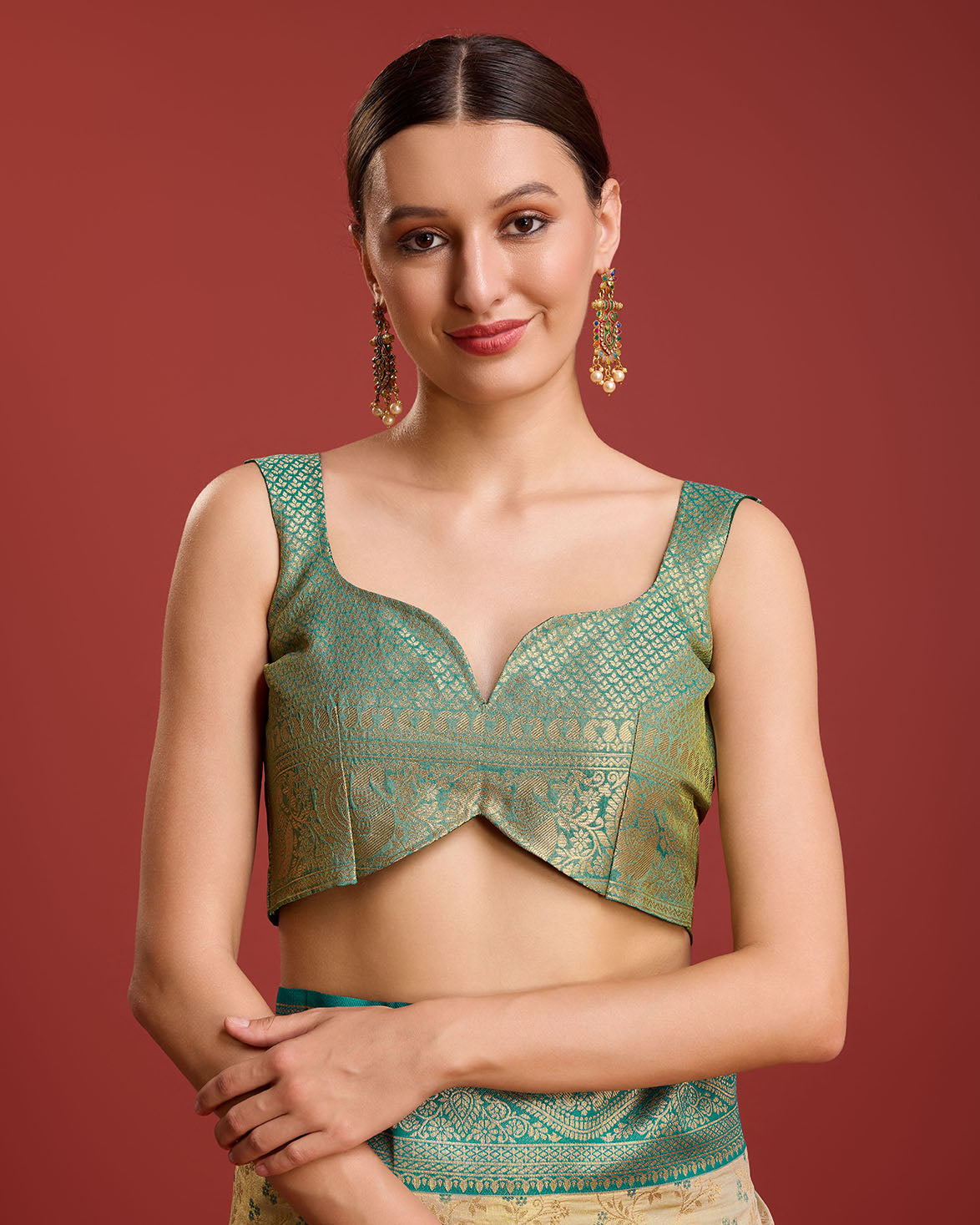 Yellow Banarasi silk Weaving Designer Saree - Monjolika Fashion