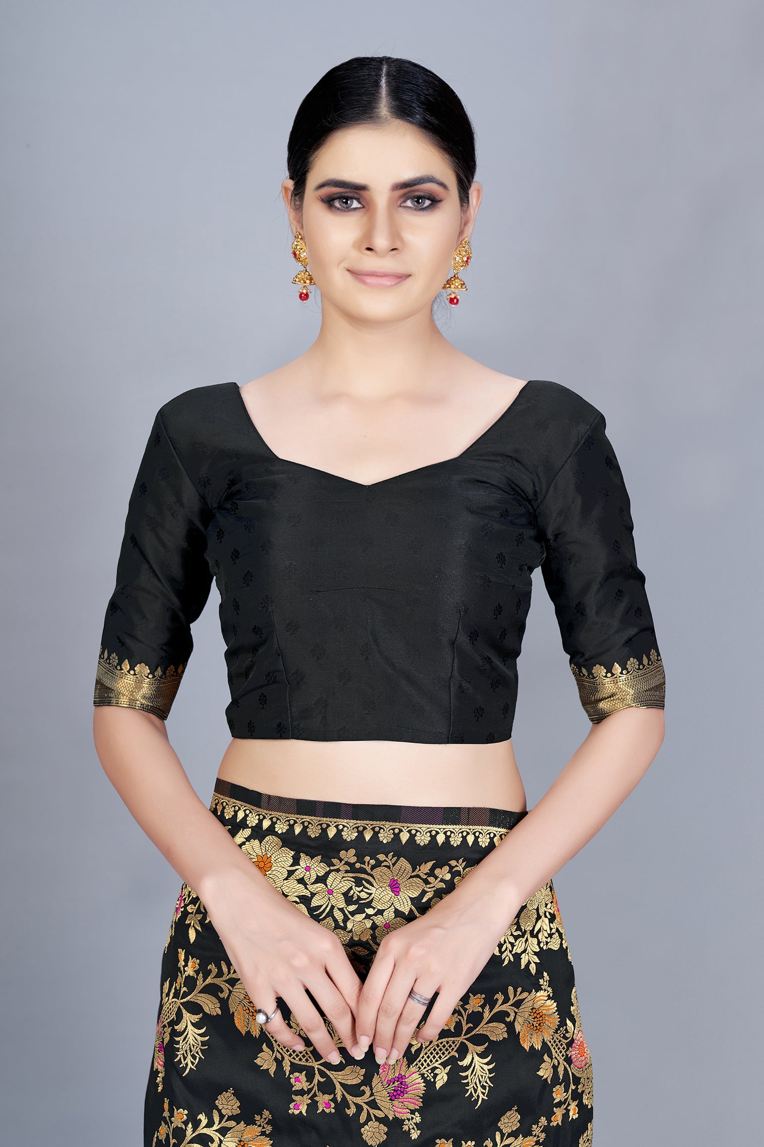Black Banarasi Silk Zari Woven Trending Saree