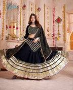 Black Designer Viscose Cotton Navratri Chaniya Choli Set