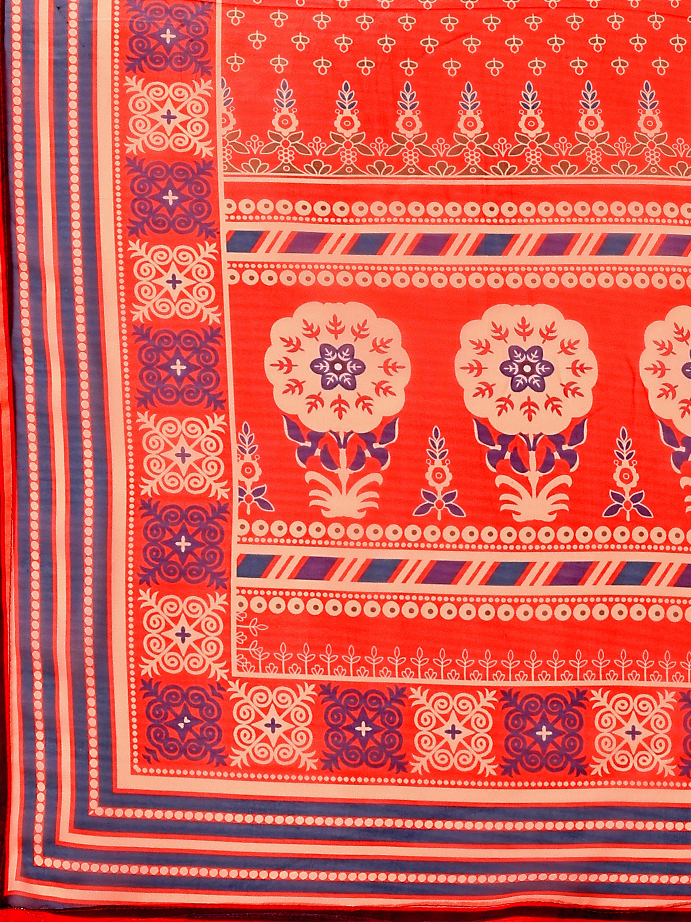 Red Printed Sequin Chiffon Lehenga Choli