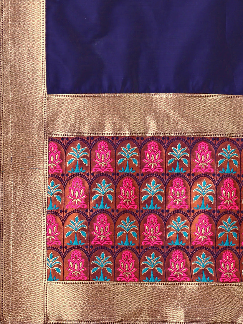 Light Purple Kanjivaram Silk Weaving Zari Lehenga Choli