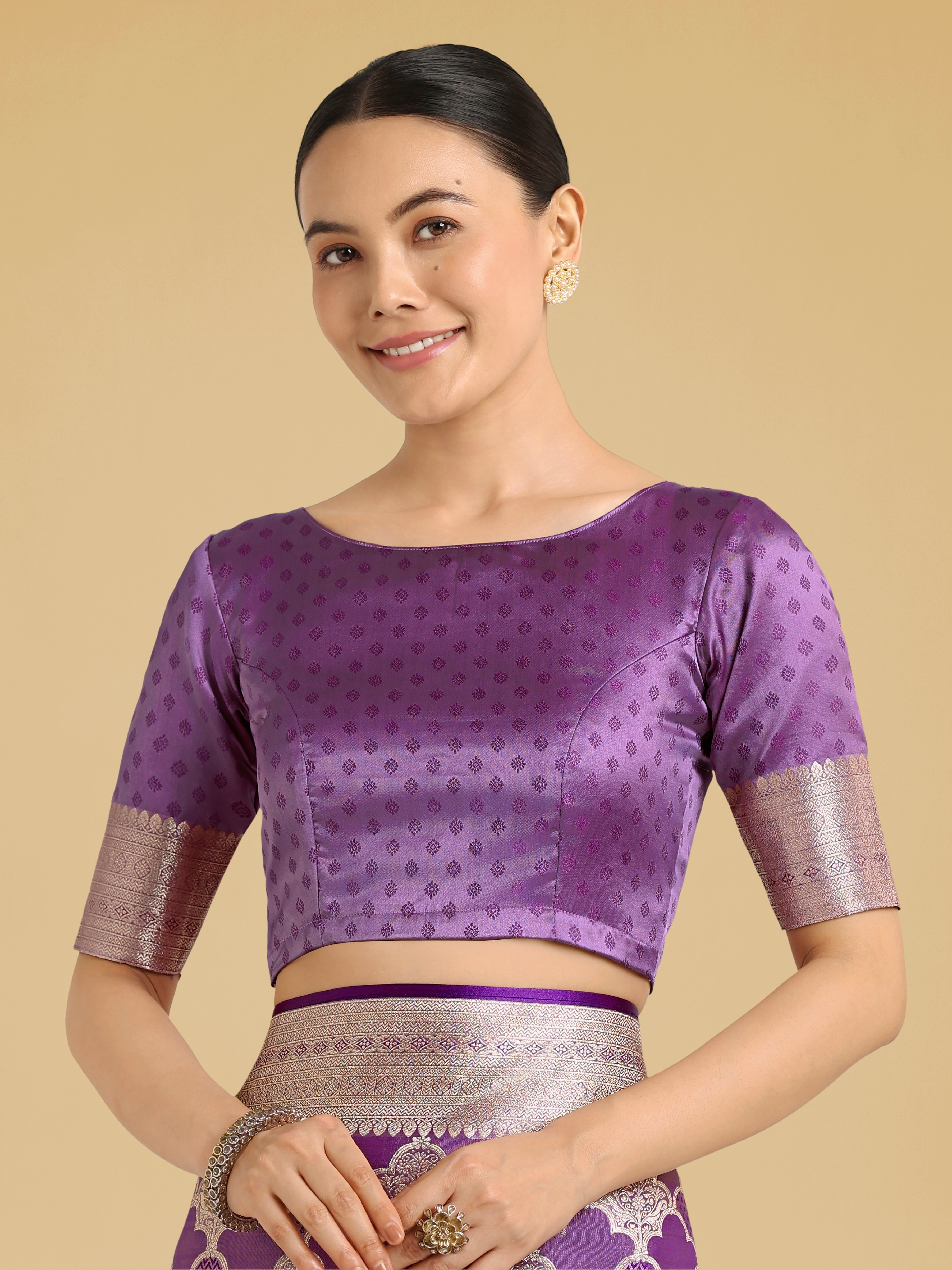 Charming Purple Soft Banarasi Silk Saree With Pretty Blouse Piece
