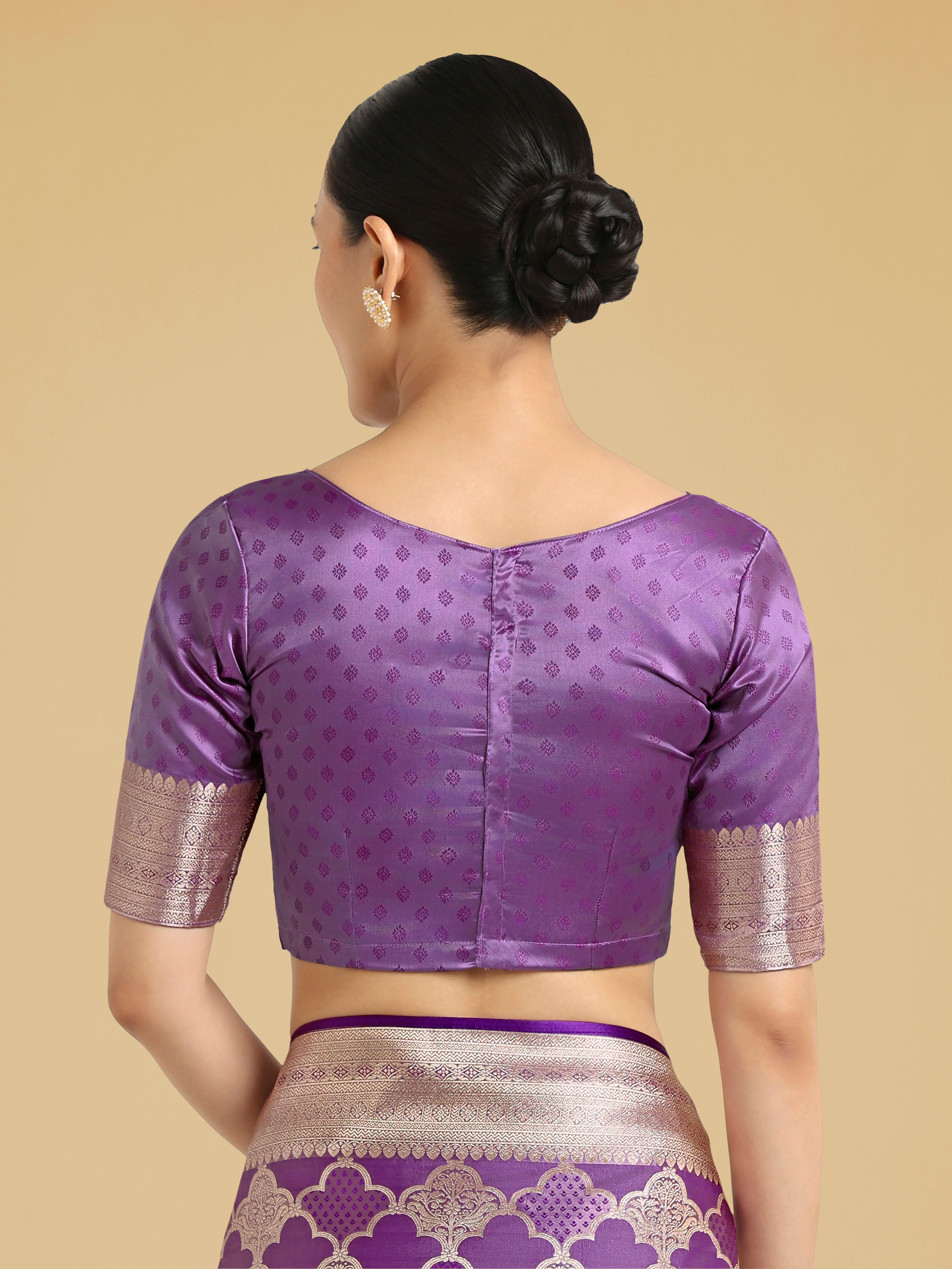 Charming Purple Soft Banarasi Silk Saree With Pretty Blouse Piece