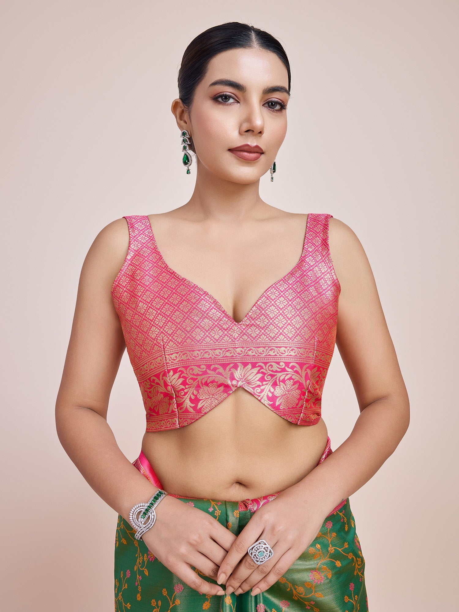 Green Banarasi Tissue Silk Woven Stunning Saree