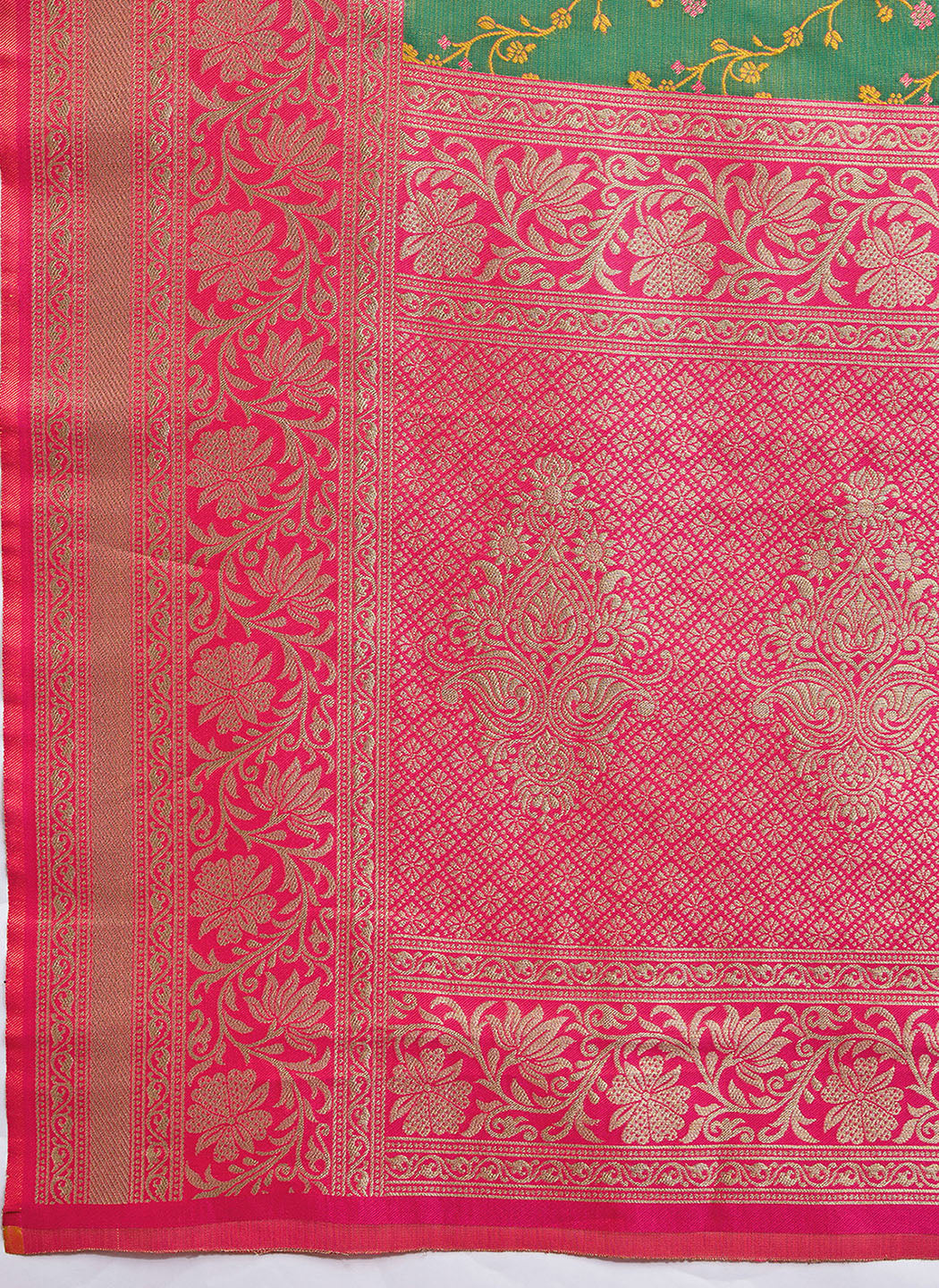 Green Banarasi Tissue Silk Woven Stunning Saree