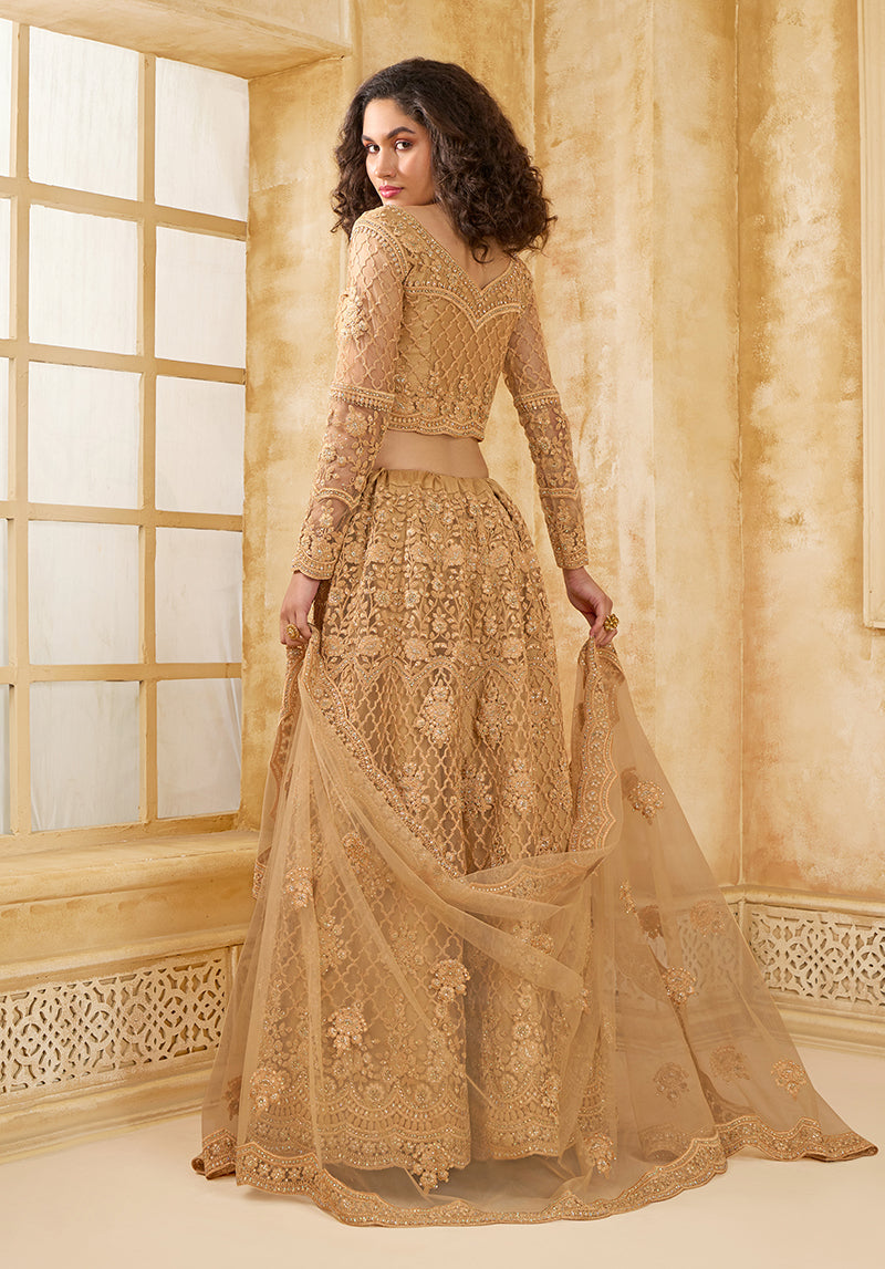 Chiku Net Thread Embroidery Sangeet Designer Lehenga Choli