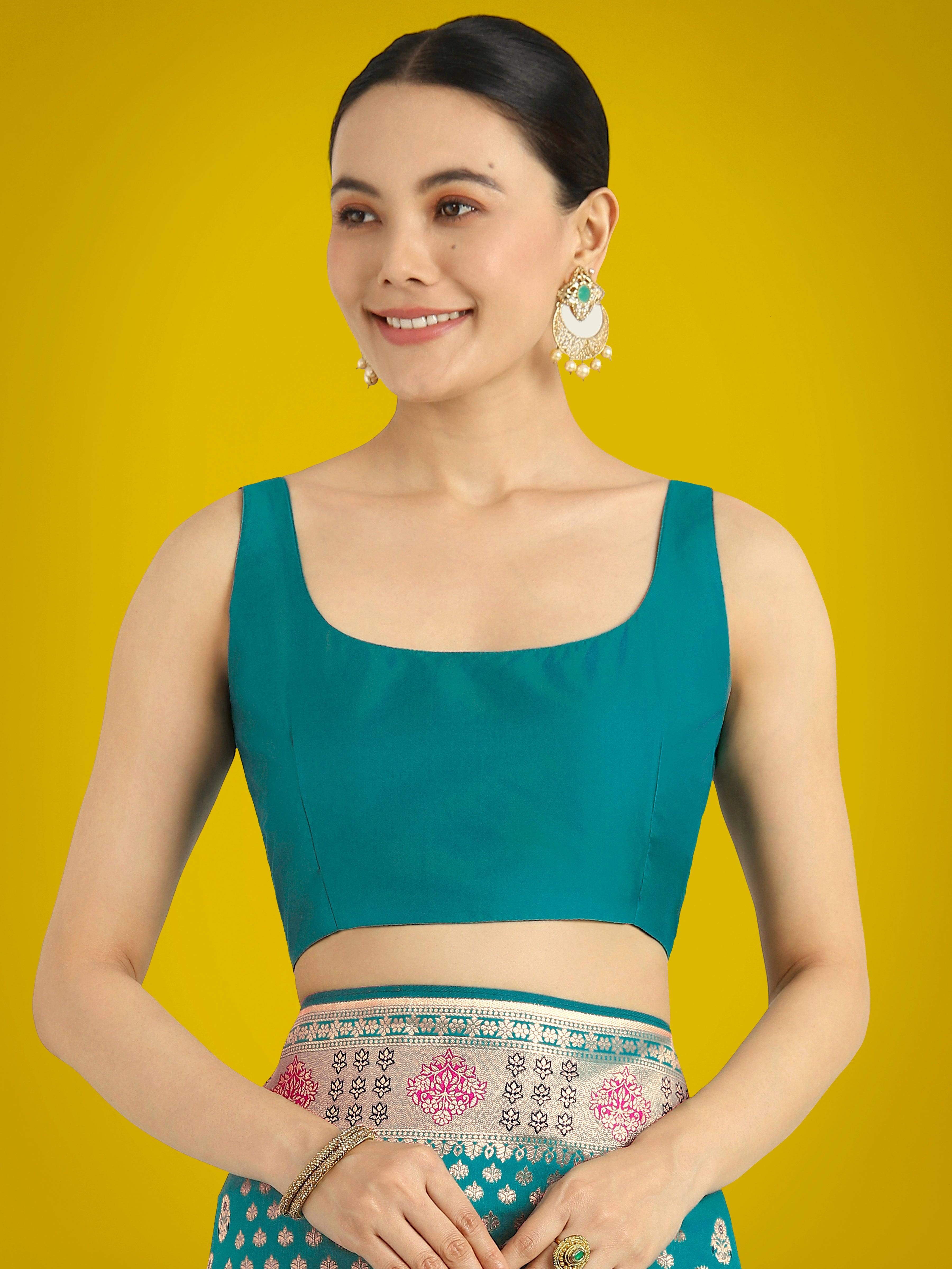 Cyan blue Colour Banarasi Silk Zari Weaving Classic Saree