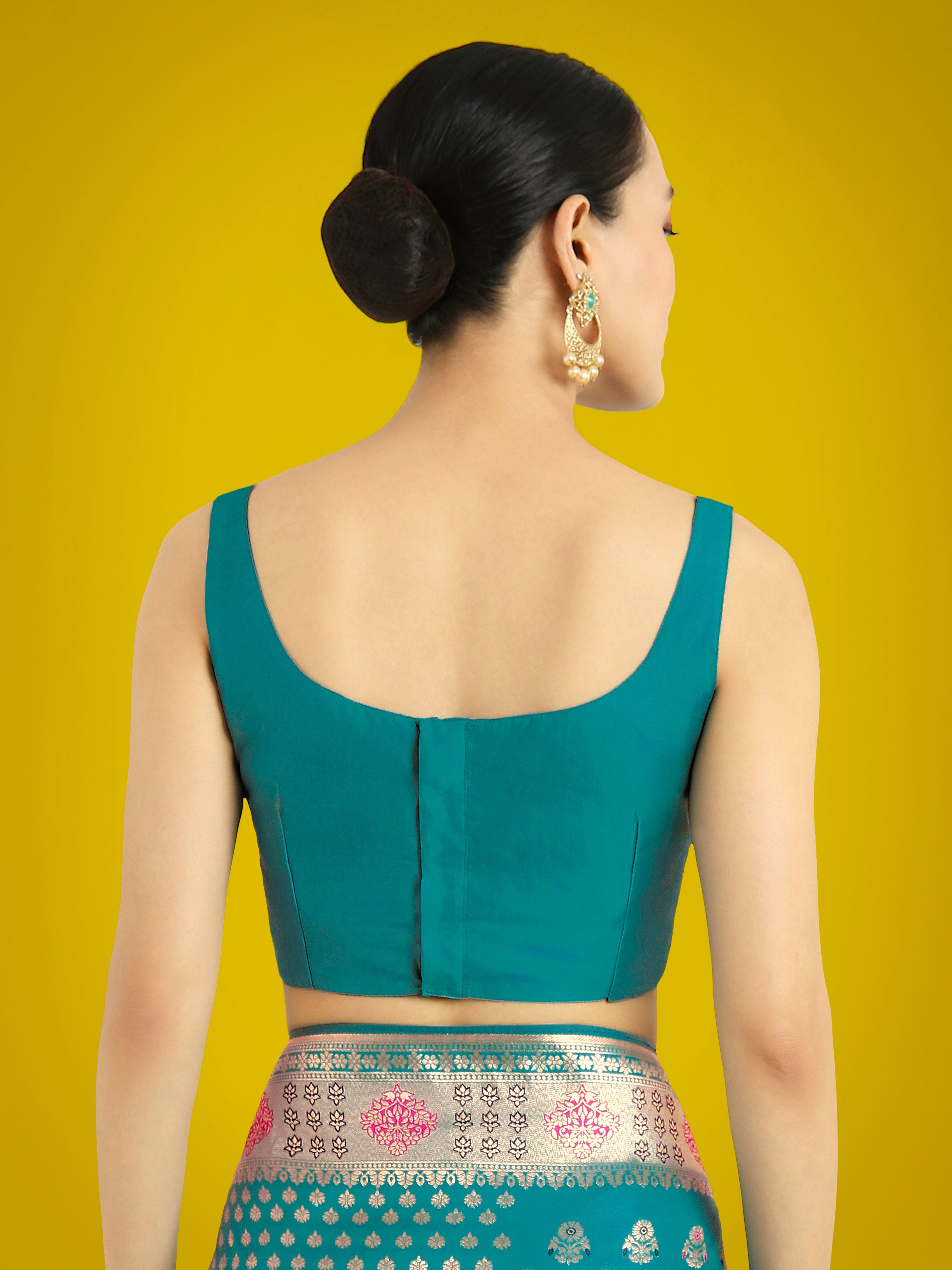 Cyan blue Colour Banarasi Silk Zari Weaving Classic Saree