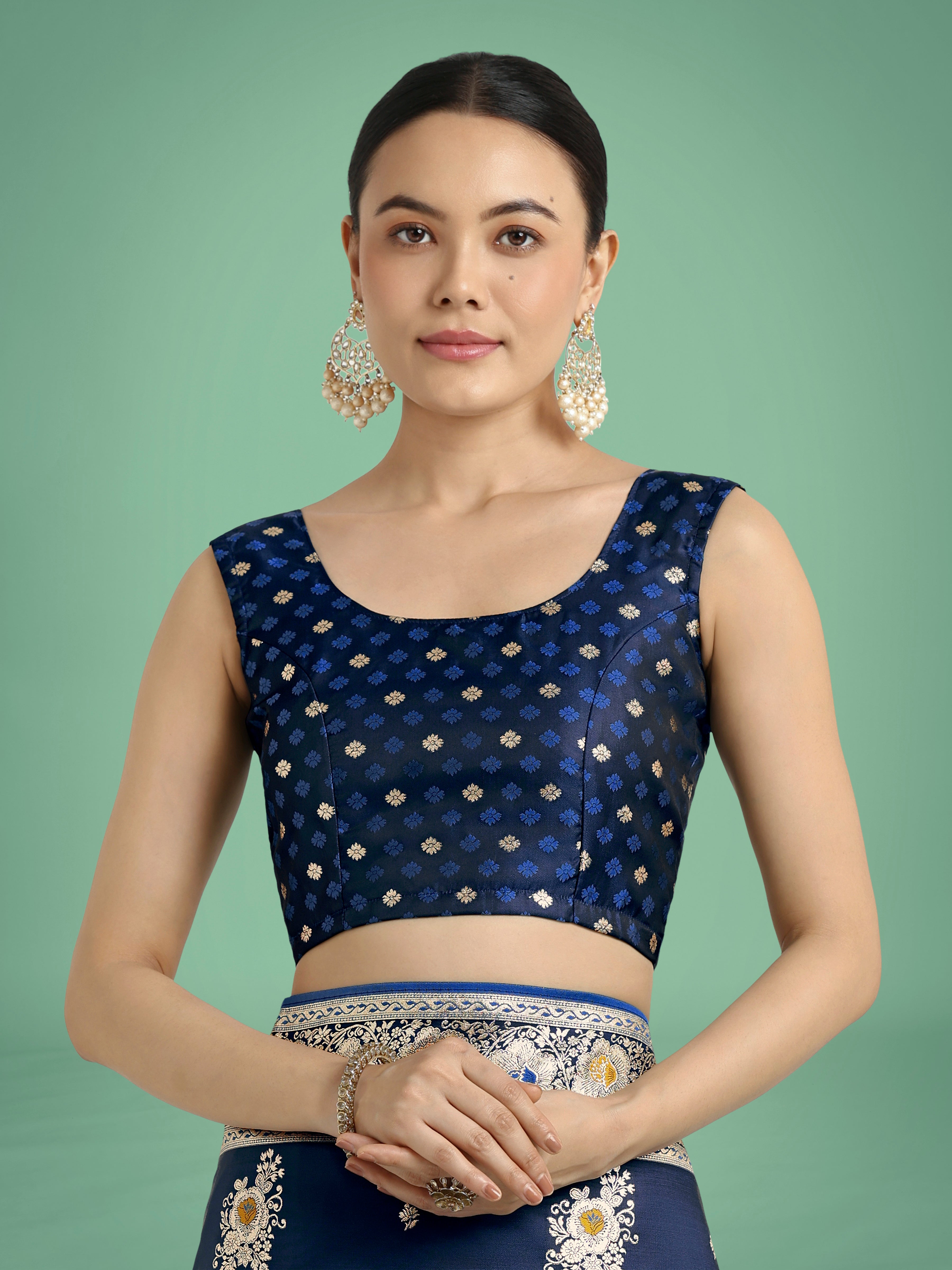 Dark blue Glamour and Tradition With This Zari Woven Banarasi Satin Silk Saree