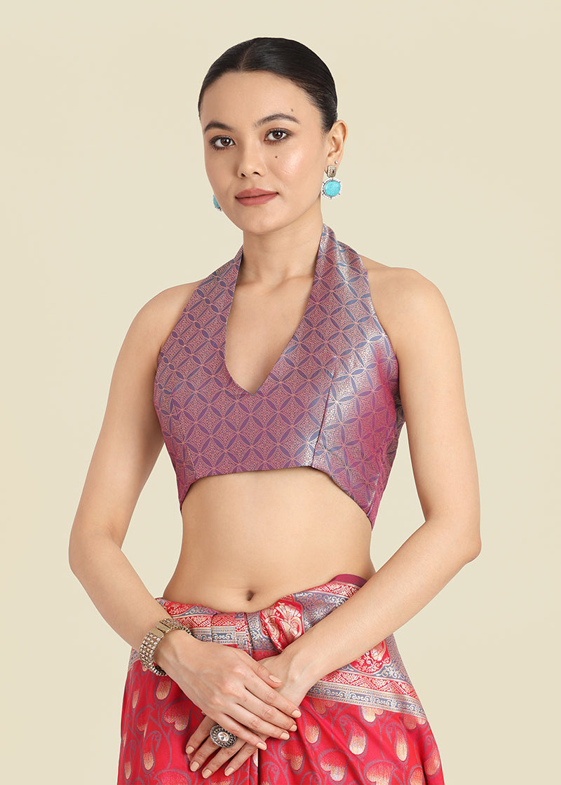 Dark Pink Banarasi Silk Weaving Work Traditional Saree