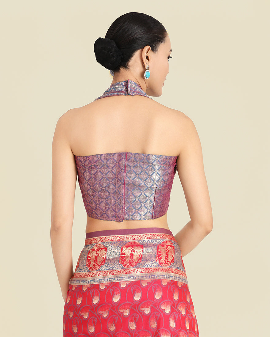 Dark Pink Banarasi Silk Weaving Work Traditional Saree