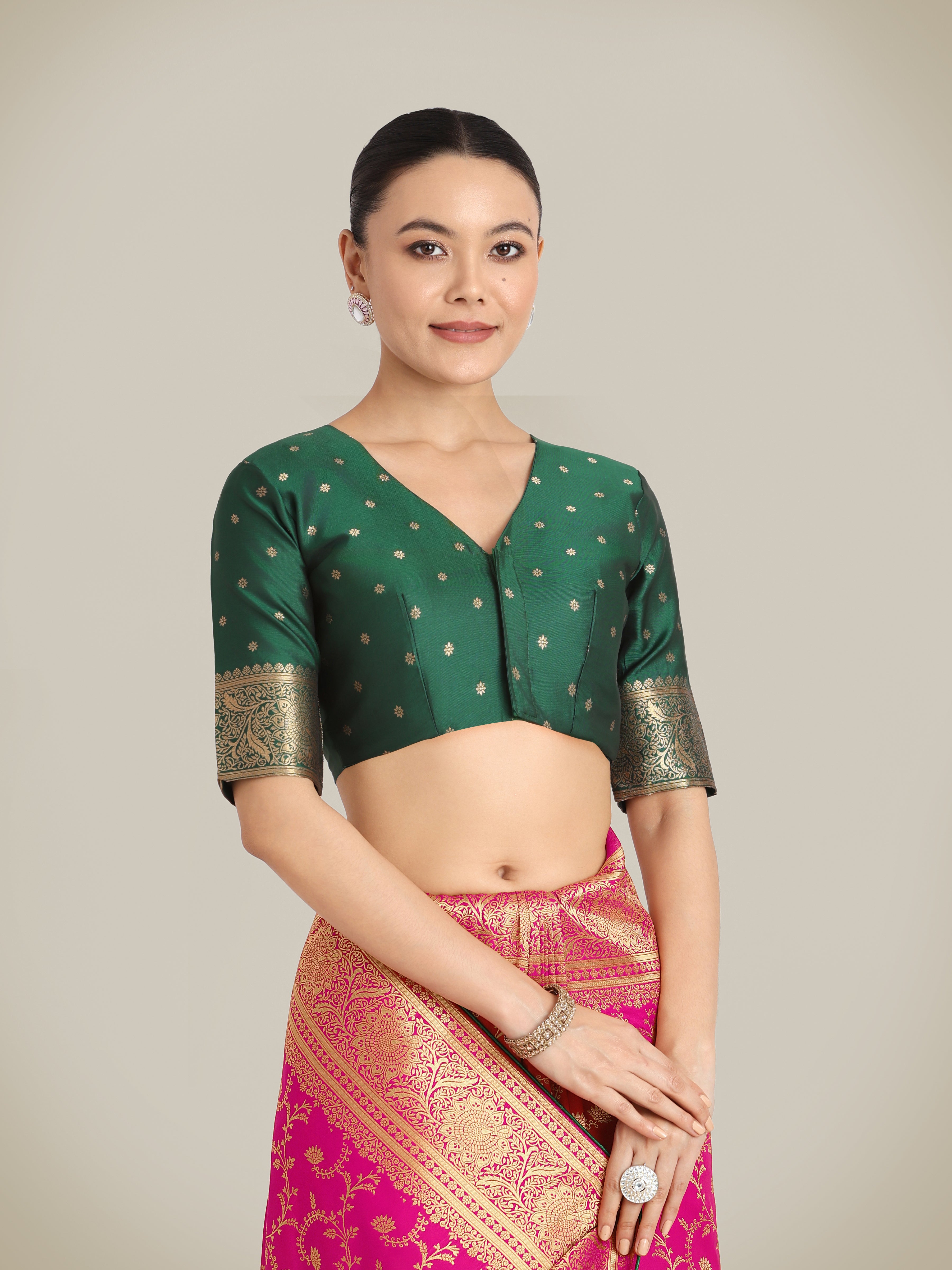 Dark Pink Banarasi Silk Zari Weaving Work Classic Saree