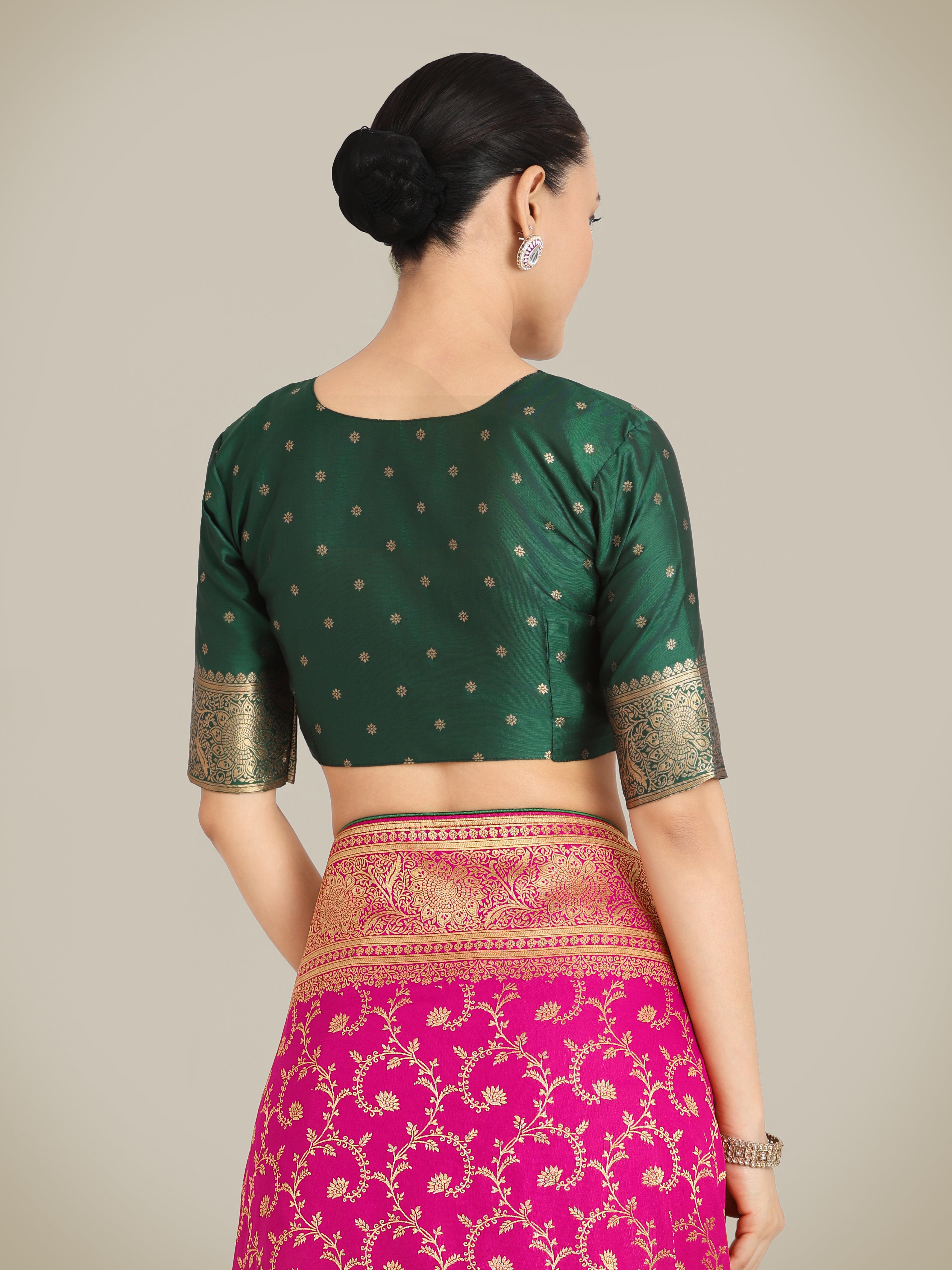 Dark Pink Banarasi Silk Zari Weaving Work Classic Saree