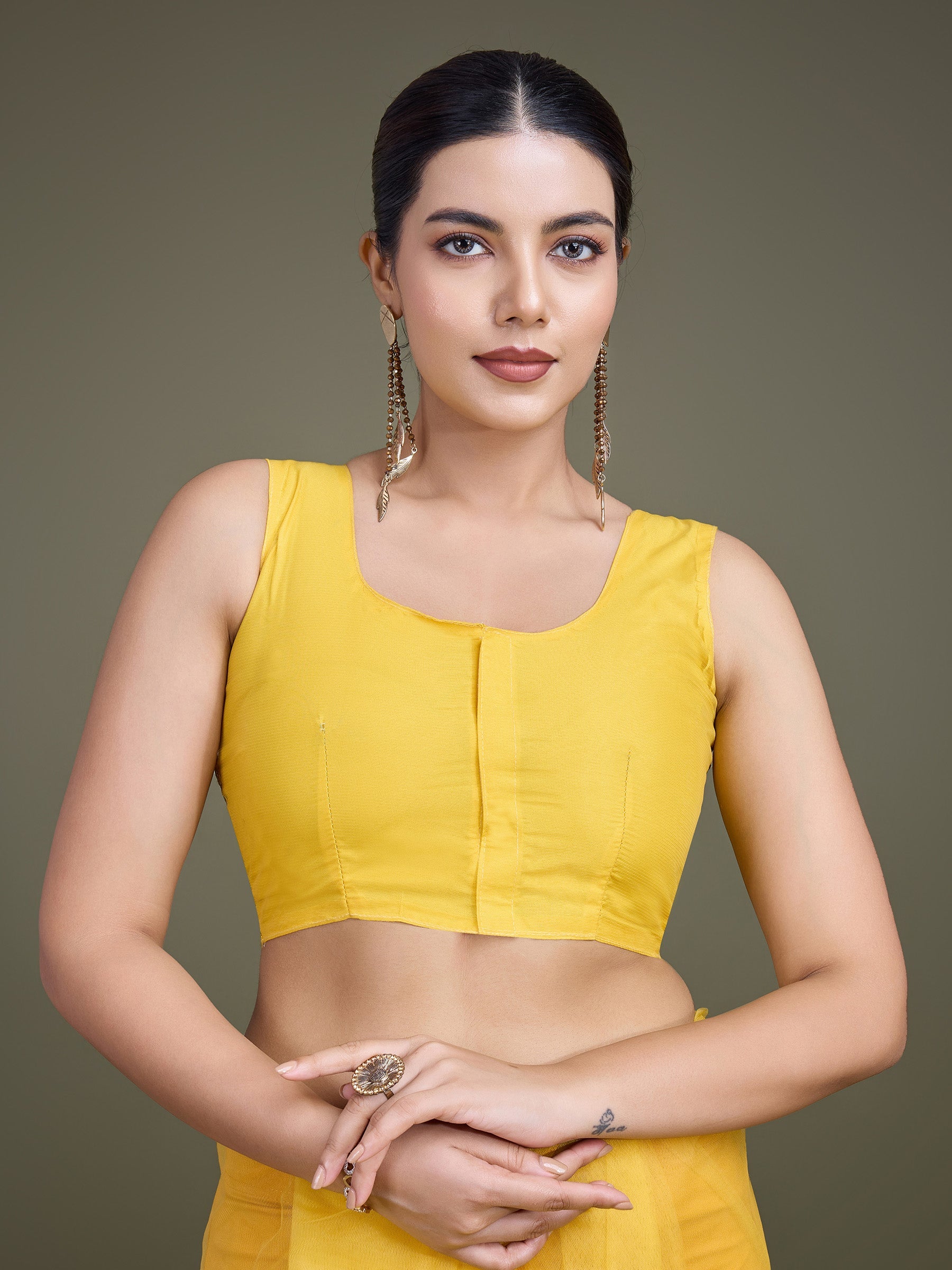 Yellow Soft Net Sequin Party Wear Saree - Monjolika Fashion