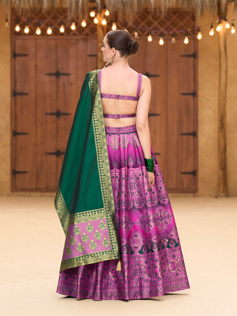 Designer Lehenga Choli Jacquard Kanjiwaram silk in Purple