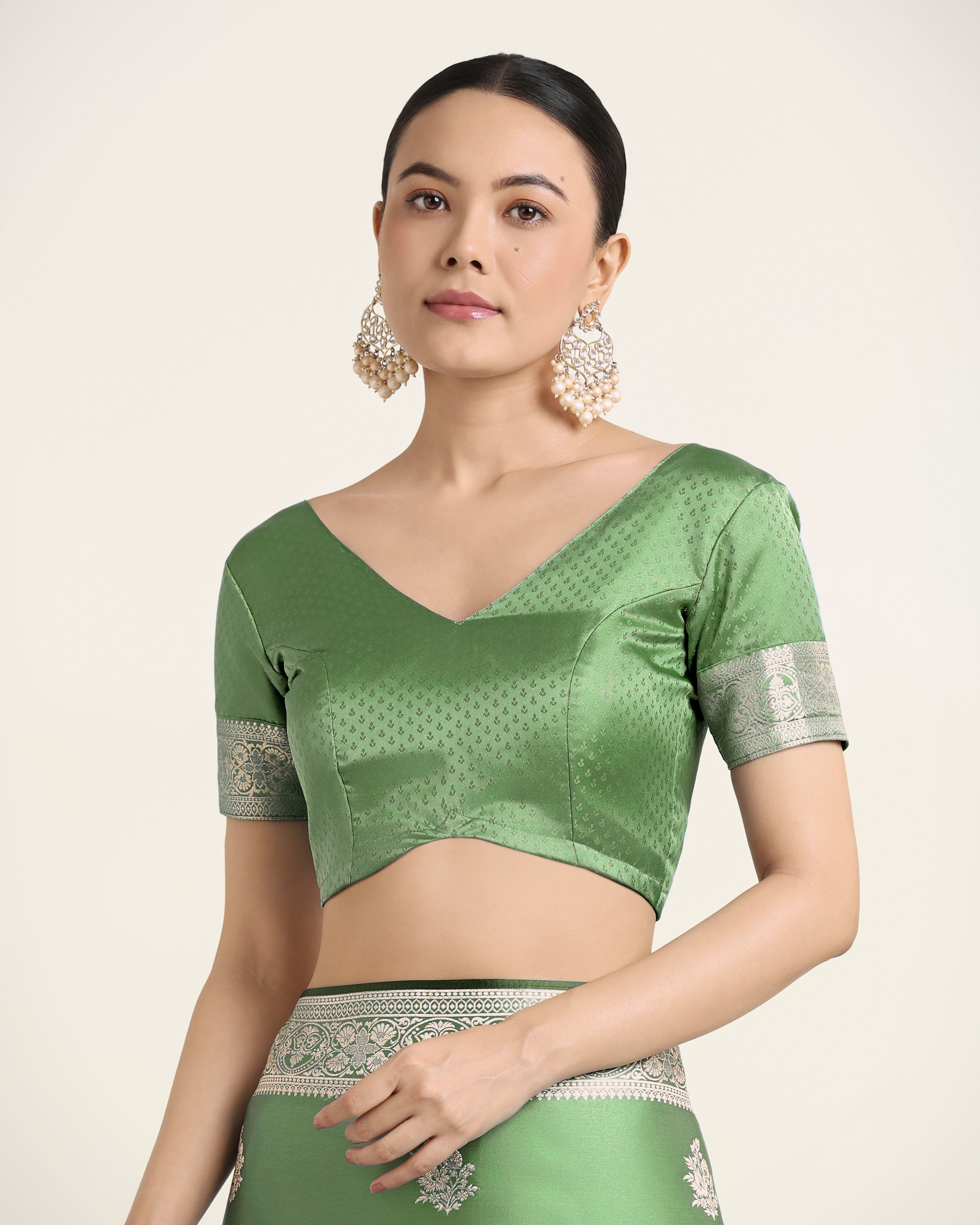 Light Green Zari Weaving Work Banarasi Satin Silk Traditional Saree