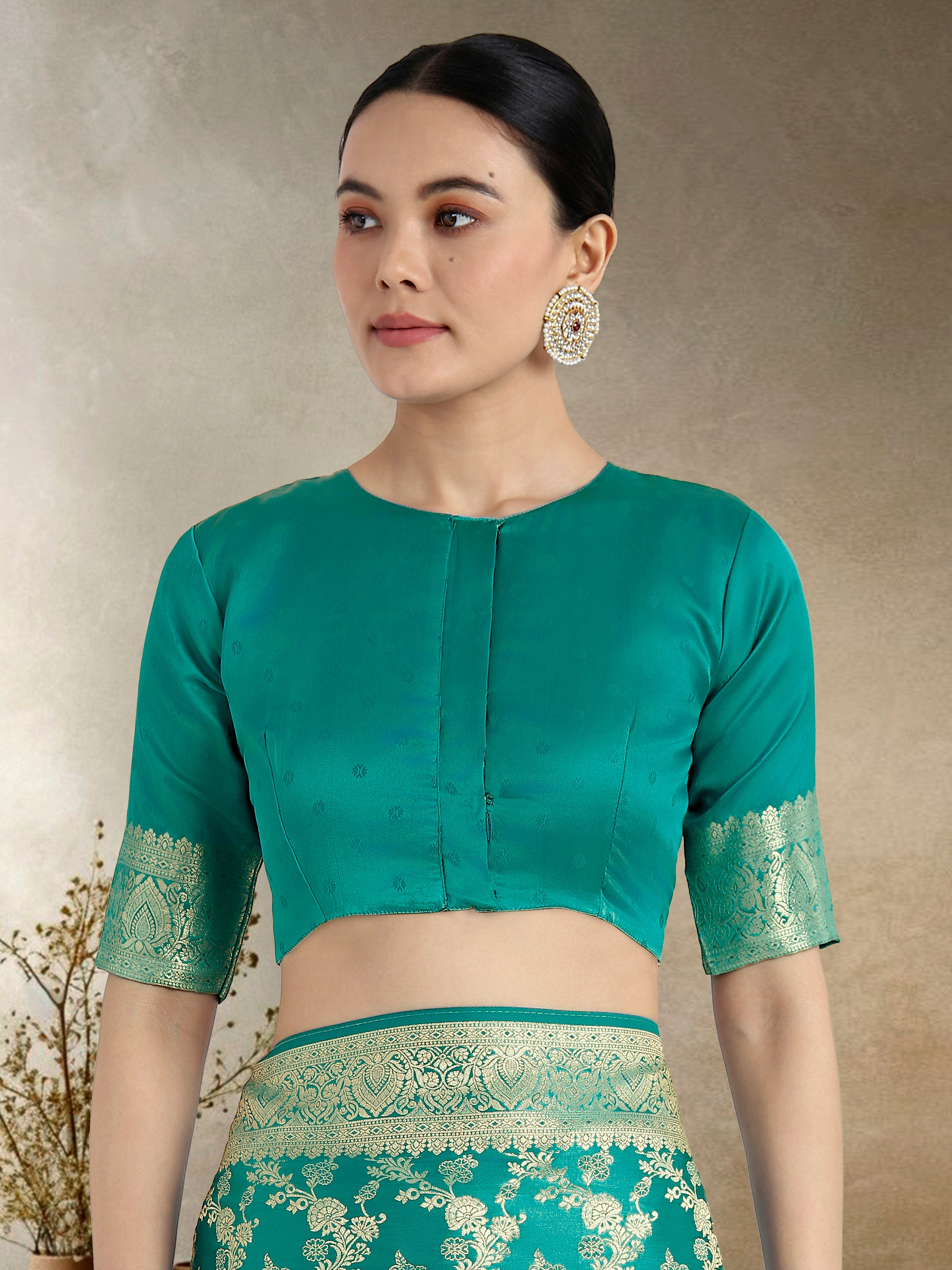 Effervescent Turquoise Soft Banarasi Satin Silk Saree With Elision Blouse Piece