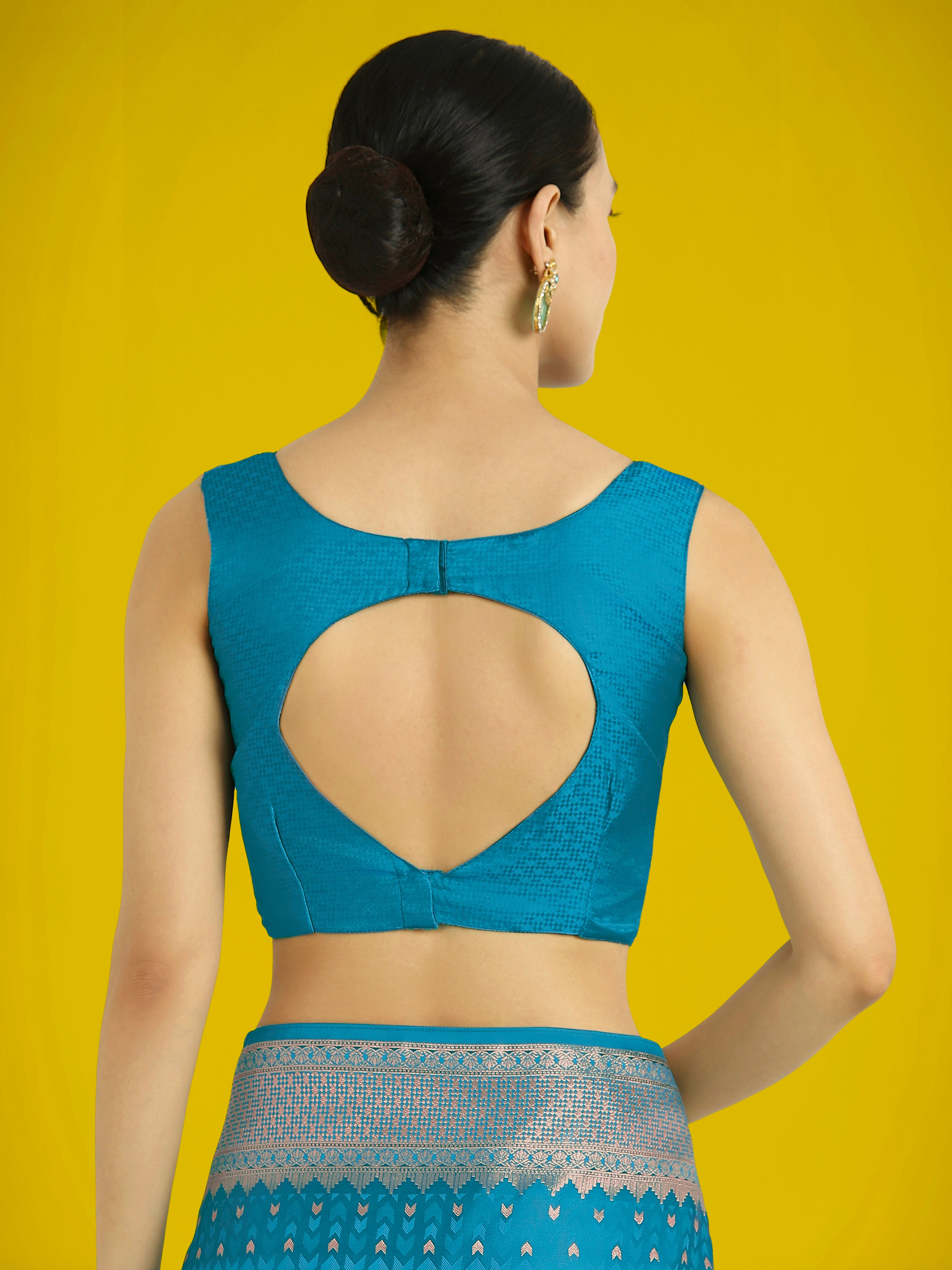 Gorgeous Cyan blue Woven Banarasi Satin Designer Silk Saree