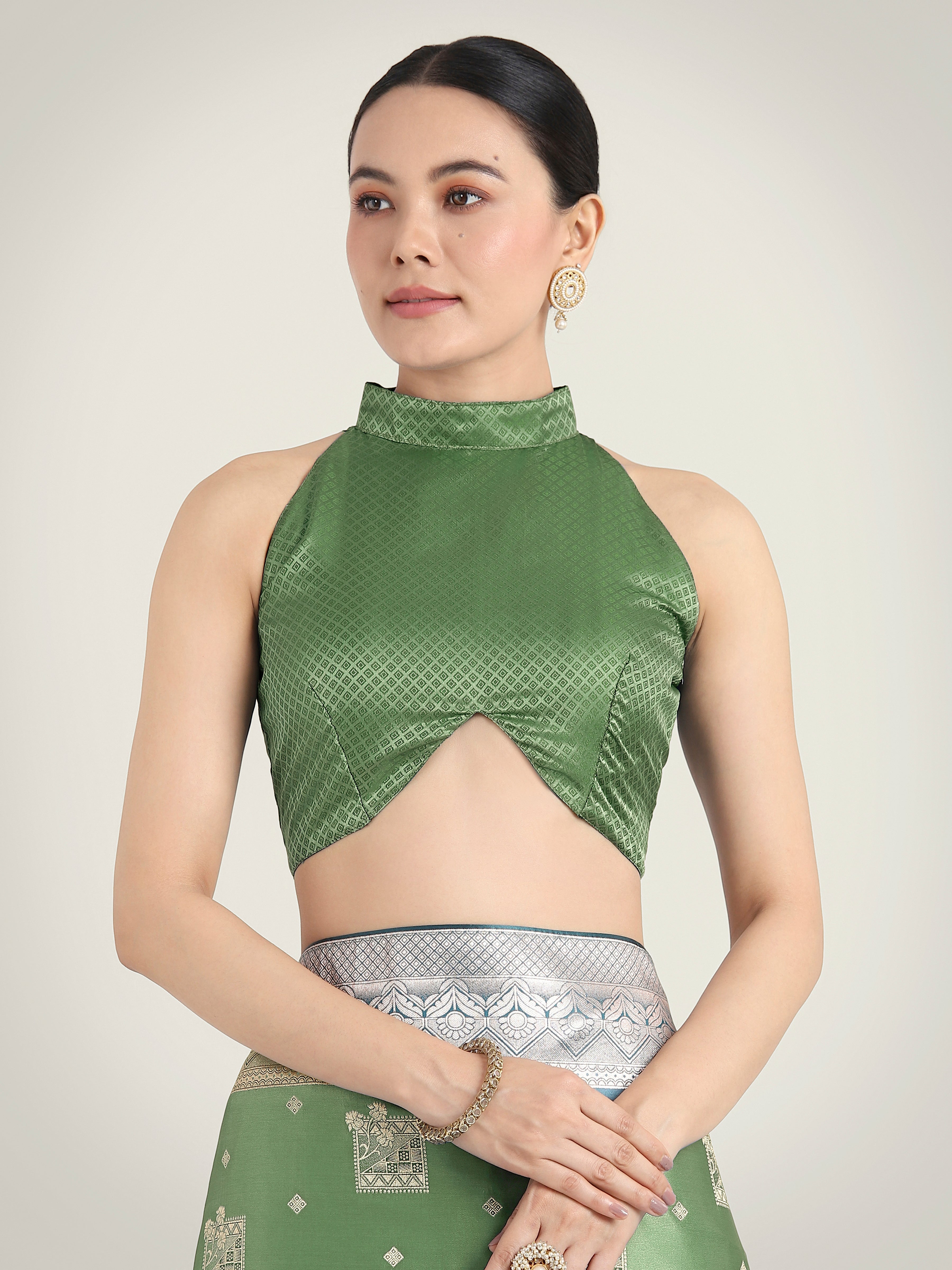 Green Banarasi Satin Silk Zari Weaving Festival Wear Saree