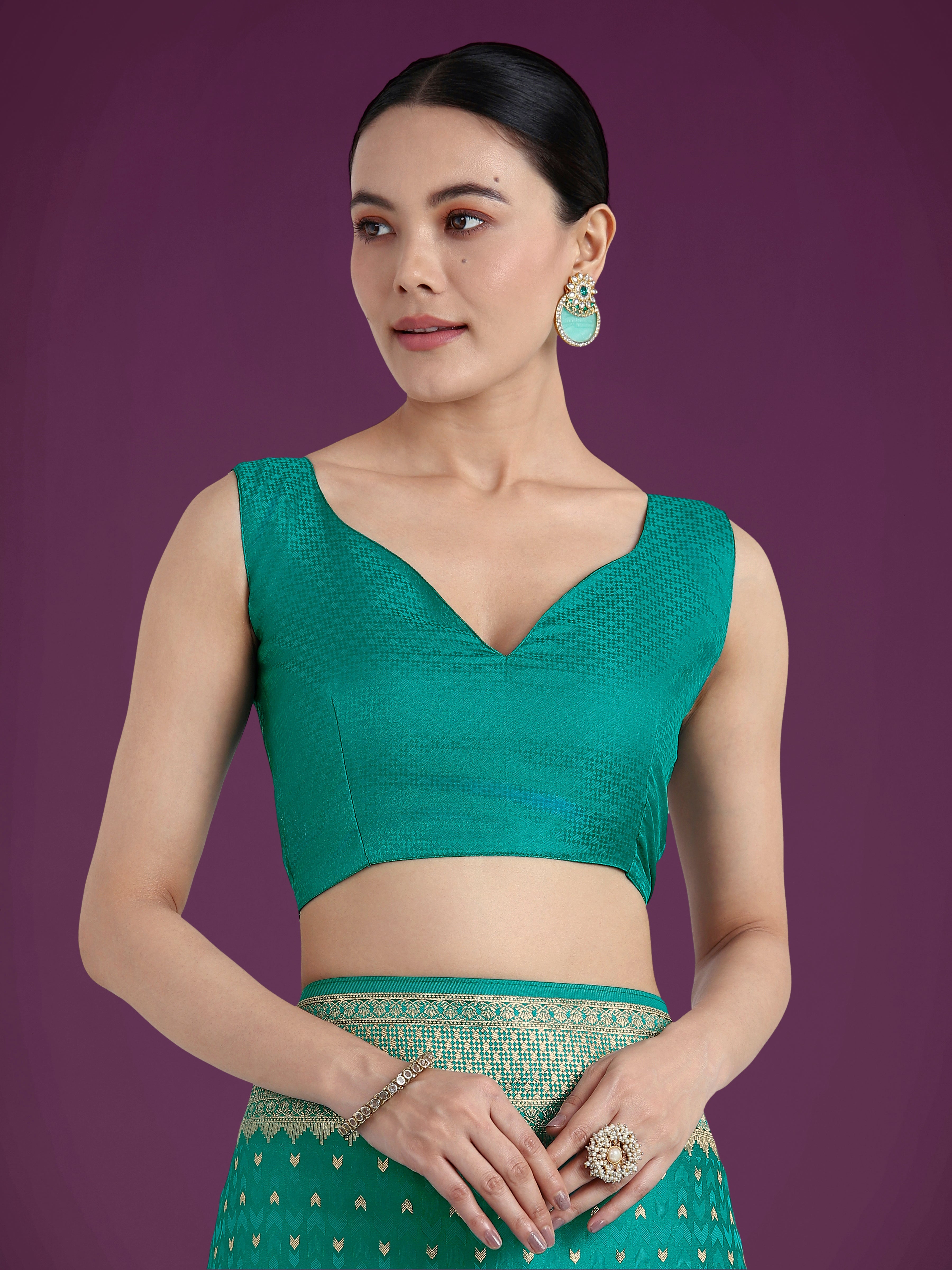 Gorgeous Turquoise Woven Banarasi Satin Designer Silk Saree