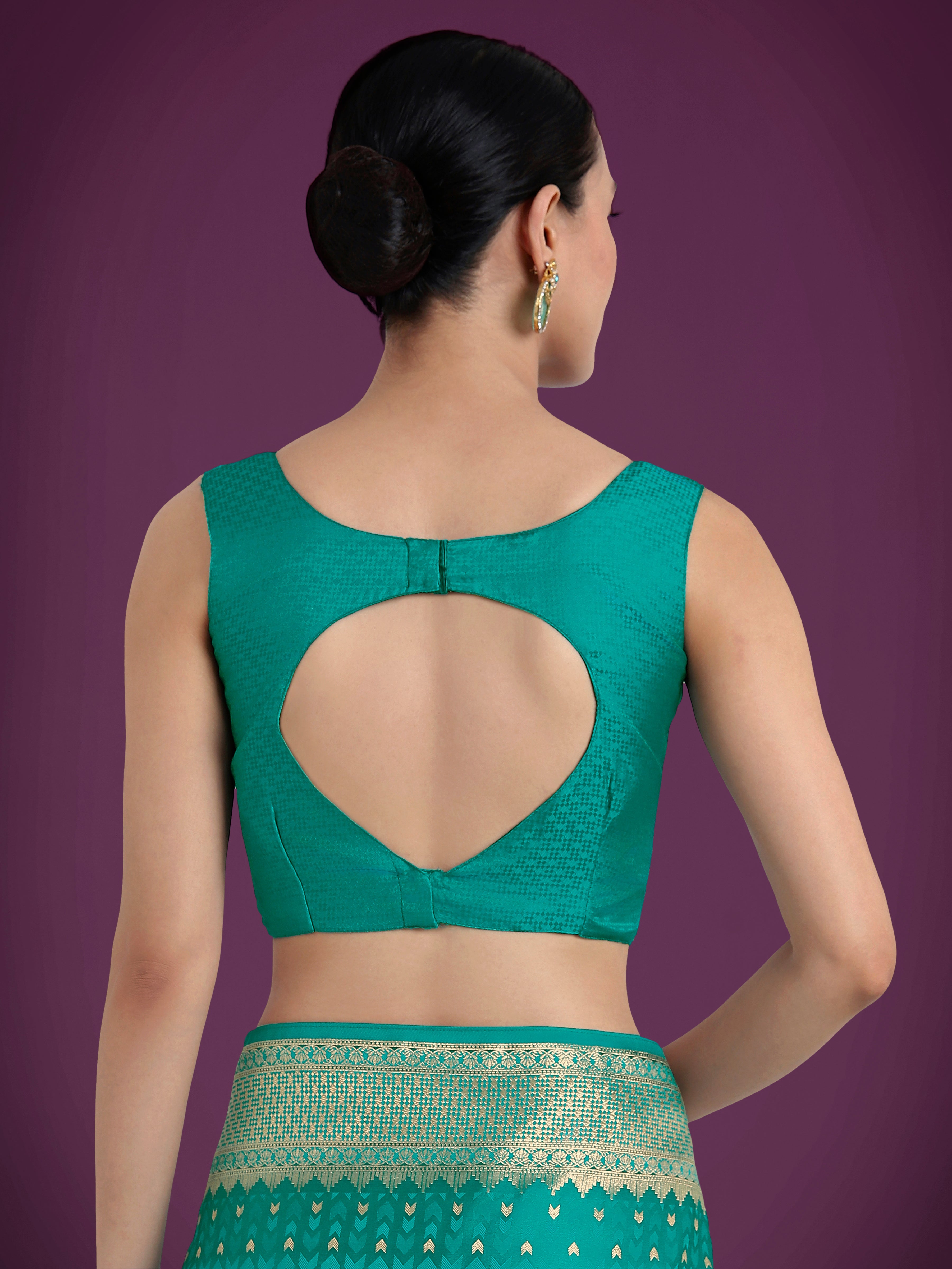 Gorgeous Turquoise Woven Banarasi Satin Designer Silk Saree