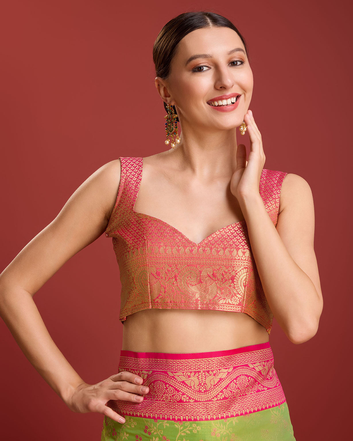 Yellow Banarasi silk Weaving Designer Saree - Monjolika Fashion