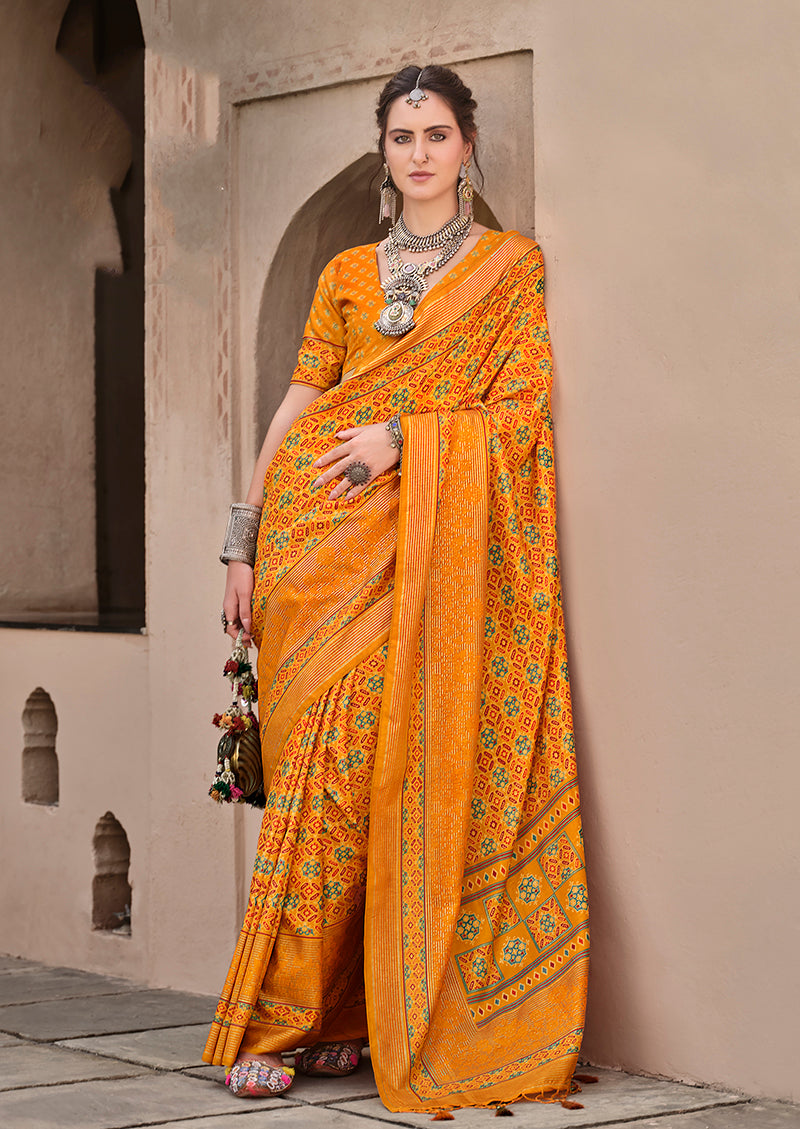 Amber Silk Patola Print Saree