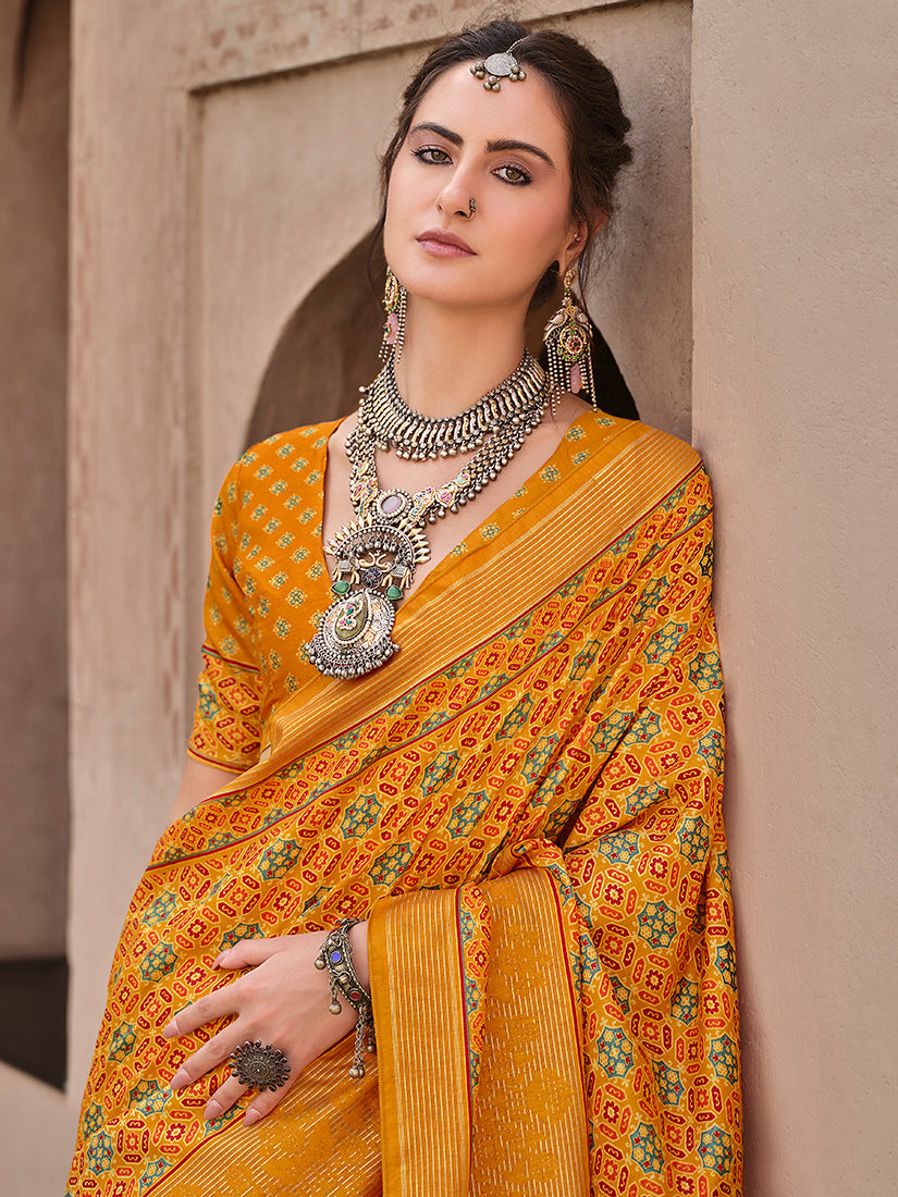 Amber Silk Patola Print Saree