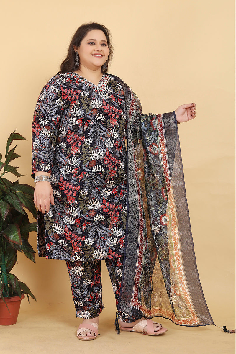 Black Premium Rayon Handwork Classic Salwar Suit