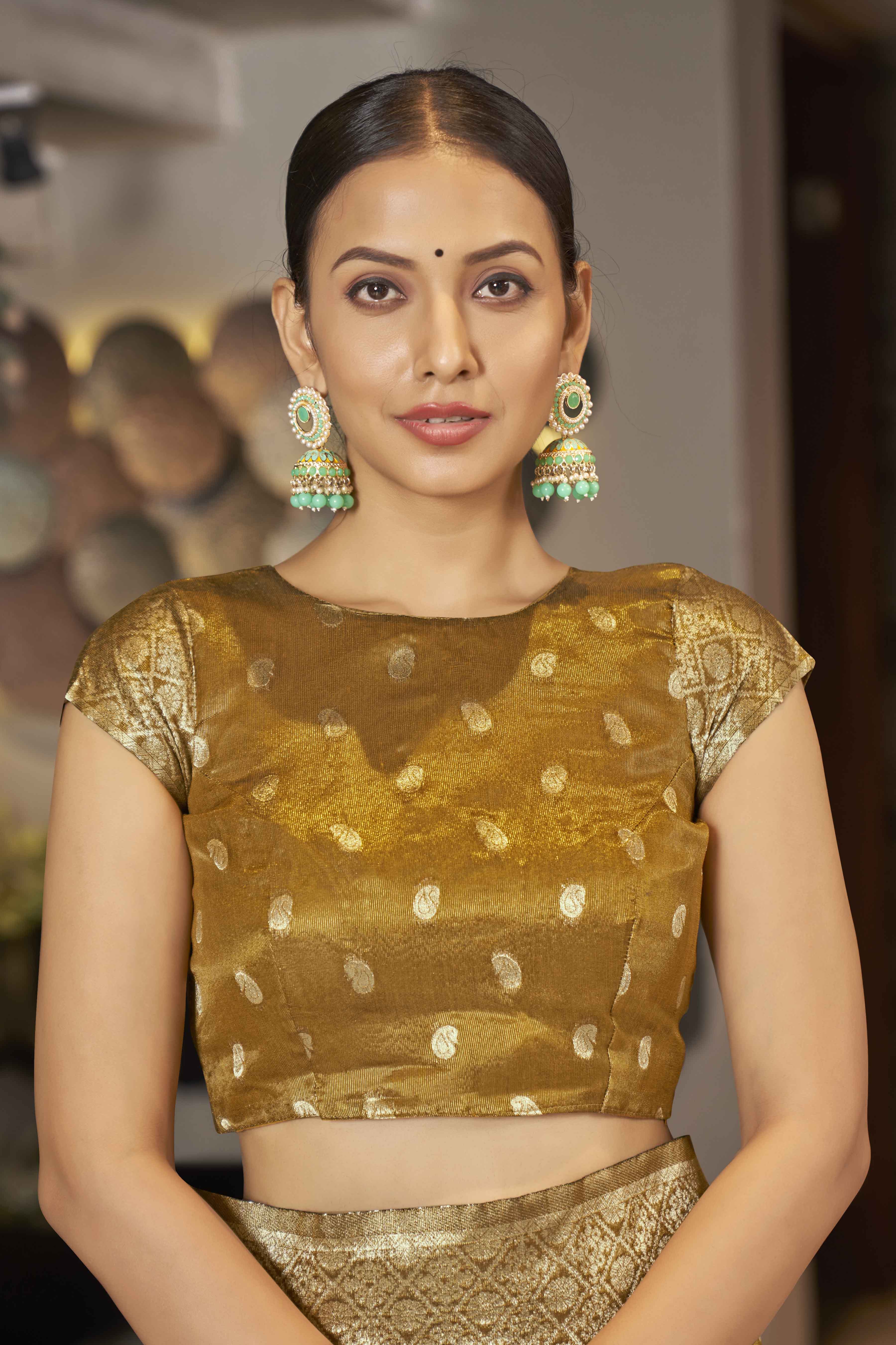 Mustard Shimmer Silk Woven Trending Saree - Monjolika Fashion