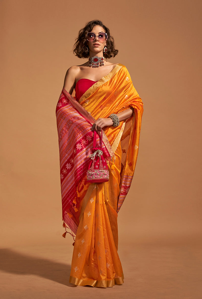 Amber Handloom Silk Zari Weaving Classic Saree