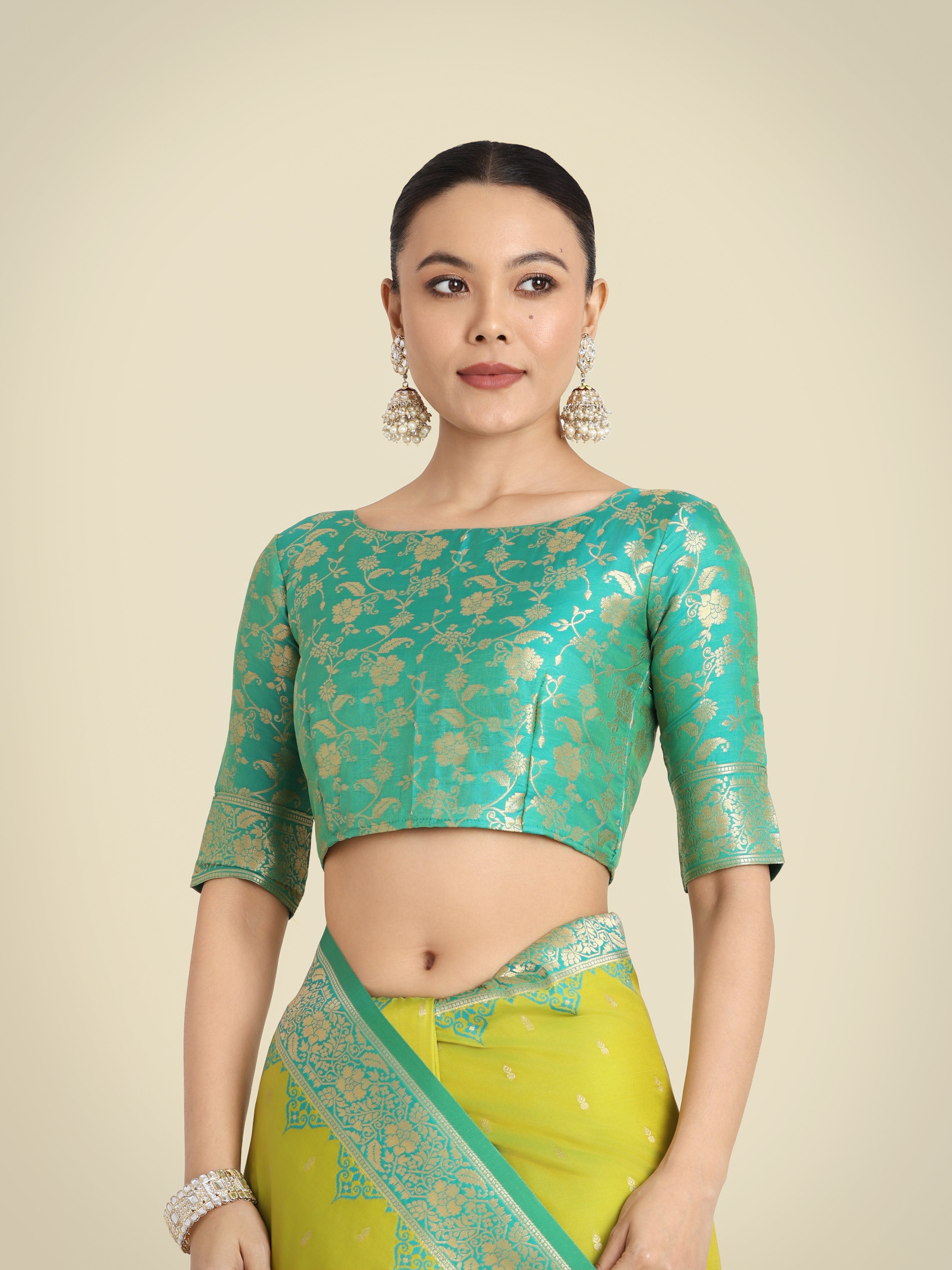 Lemon Green Banarasi Soft Silk Butti & Zari Weave Tradition Saree