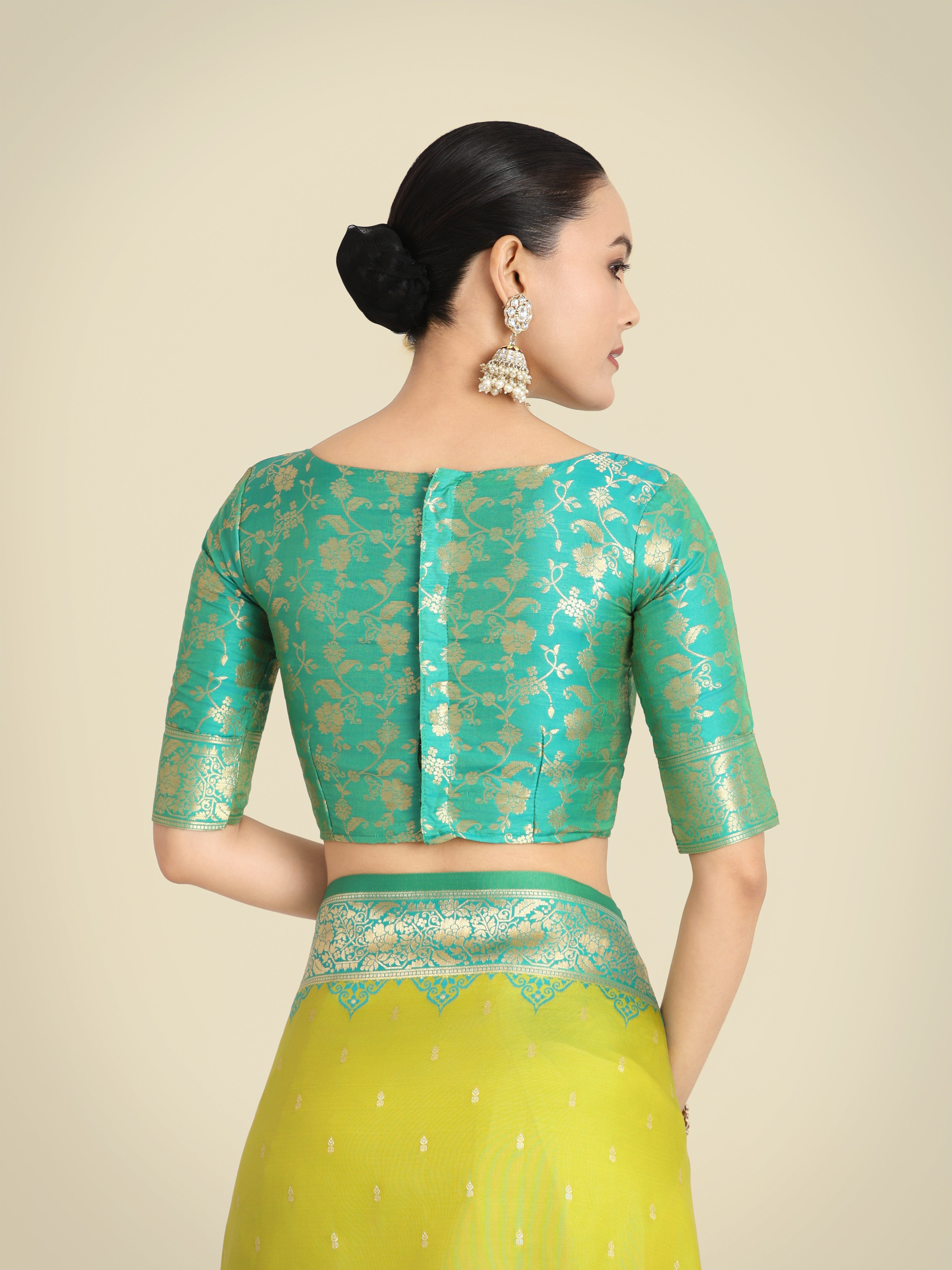 Lemon Green Banarasi Soft Silk Butti & Zari Weave Tradition Saree