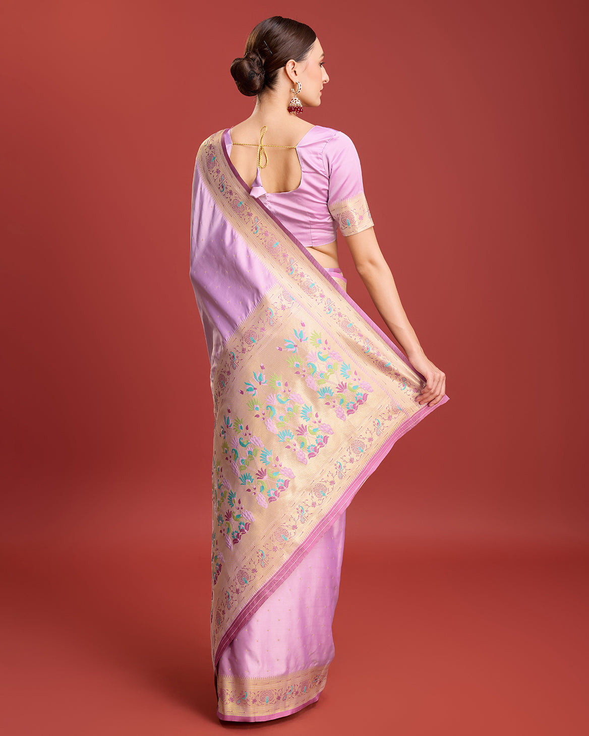 Lavender Paithani Silk Woven Traditional Saree - Monjolika Fashion