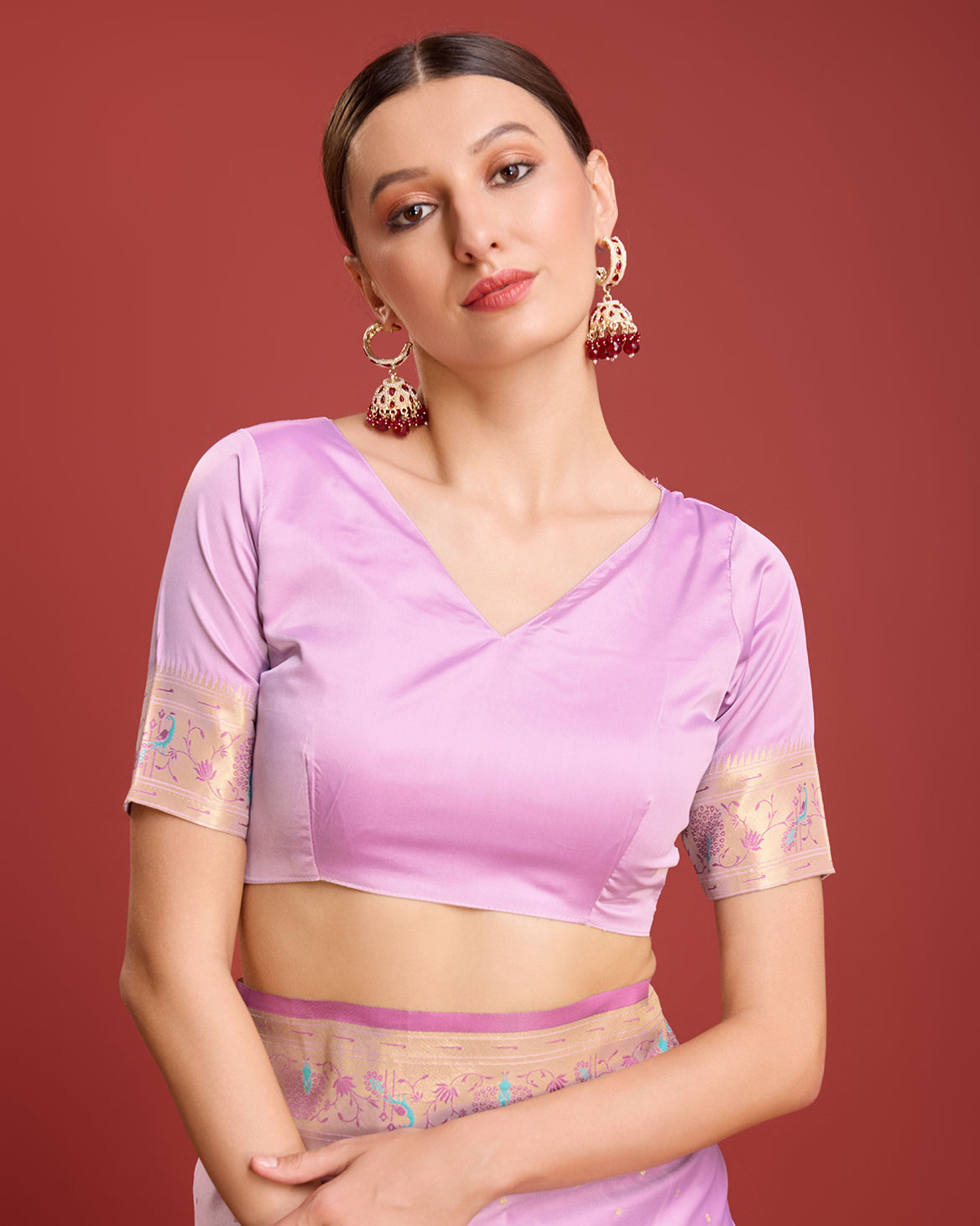 Lavender Paithani Silk Woven Traditional Saree - Monjolika Fashion