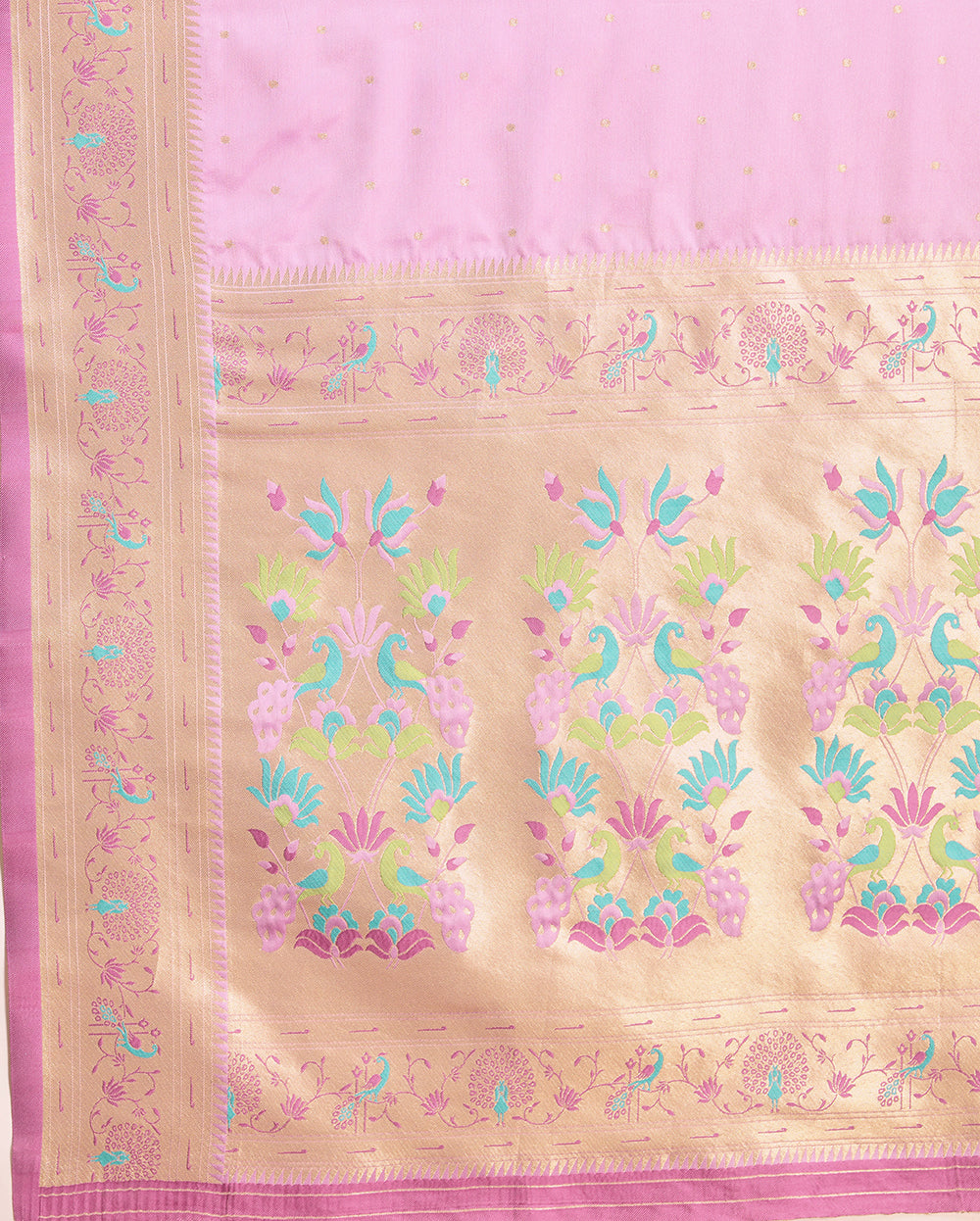 Lavender Paithani Silk Woven Traditional Saree - Monjolika Fashion