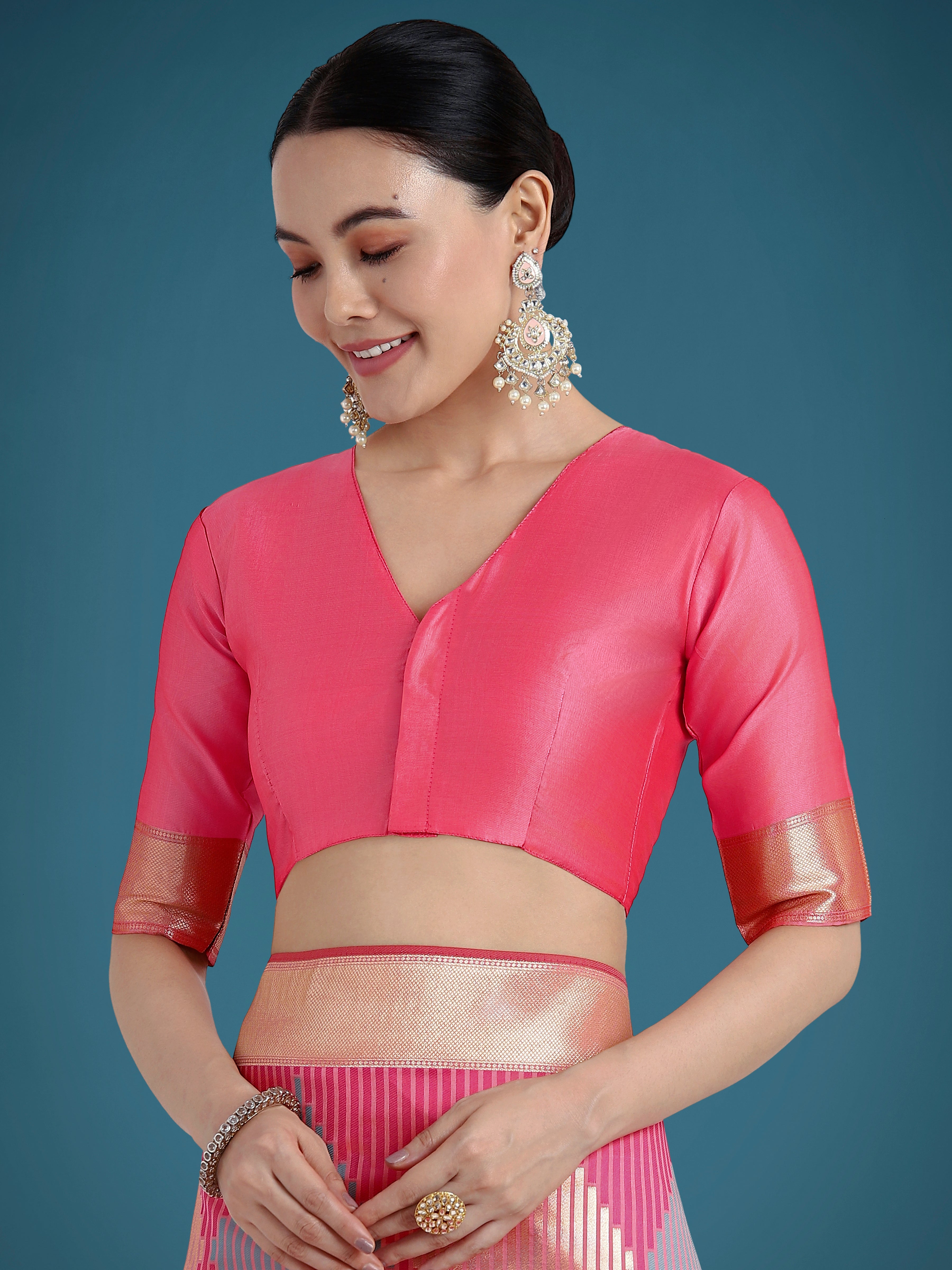 Light Pink Colour Banarasi Silk Zari Weaving Classic Saree