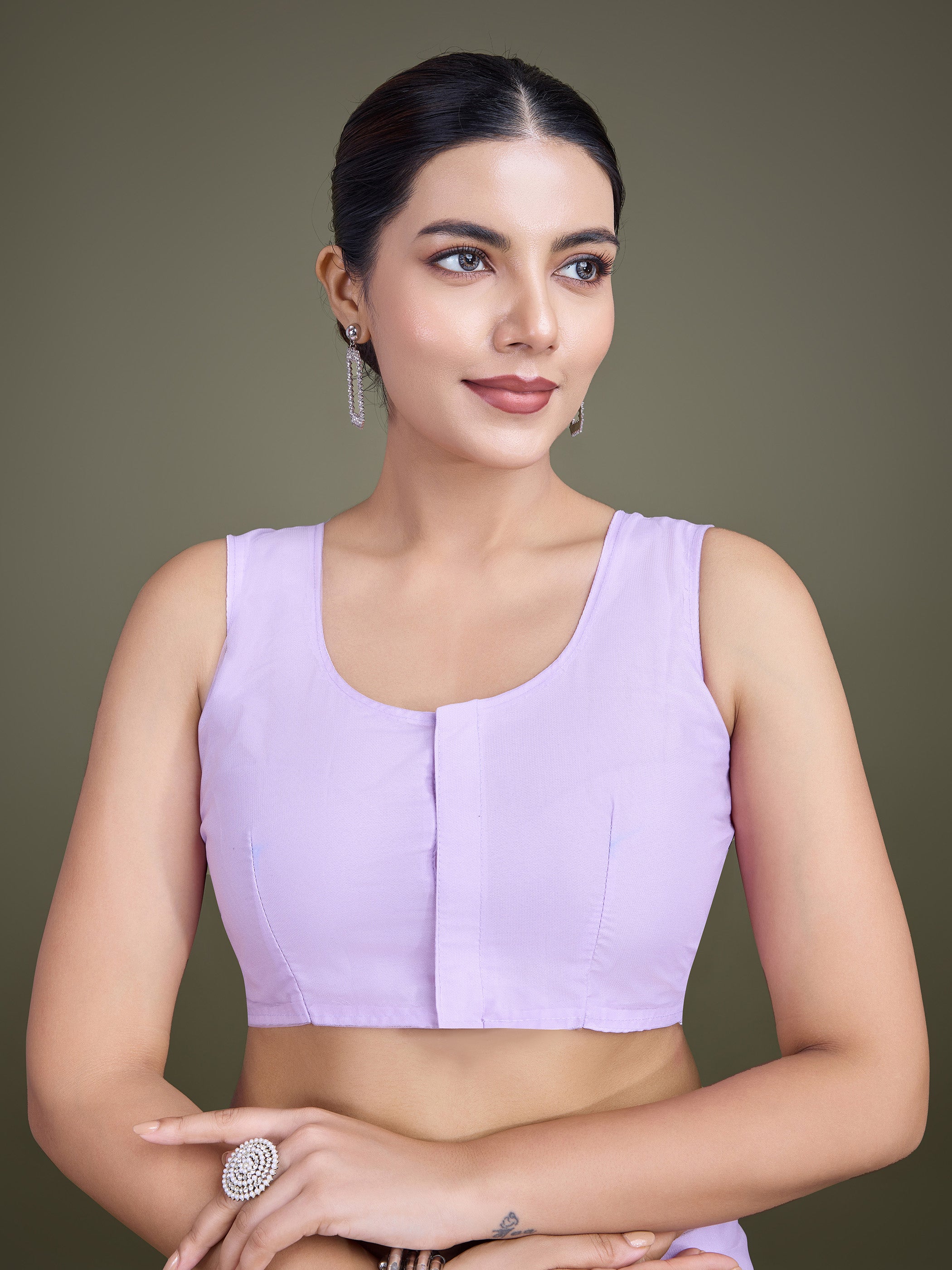 Lavender Soft Net Sequins Partywear Saree