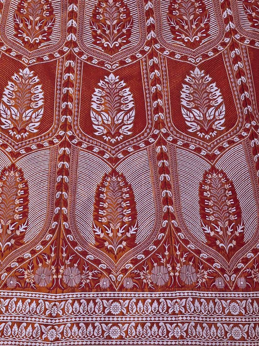 Maroon Kanjivaram Silk Weaving Zari Lehenga Choli