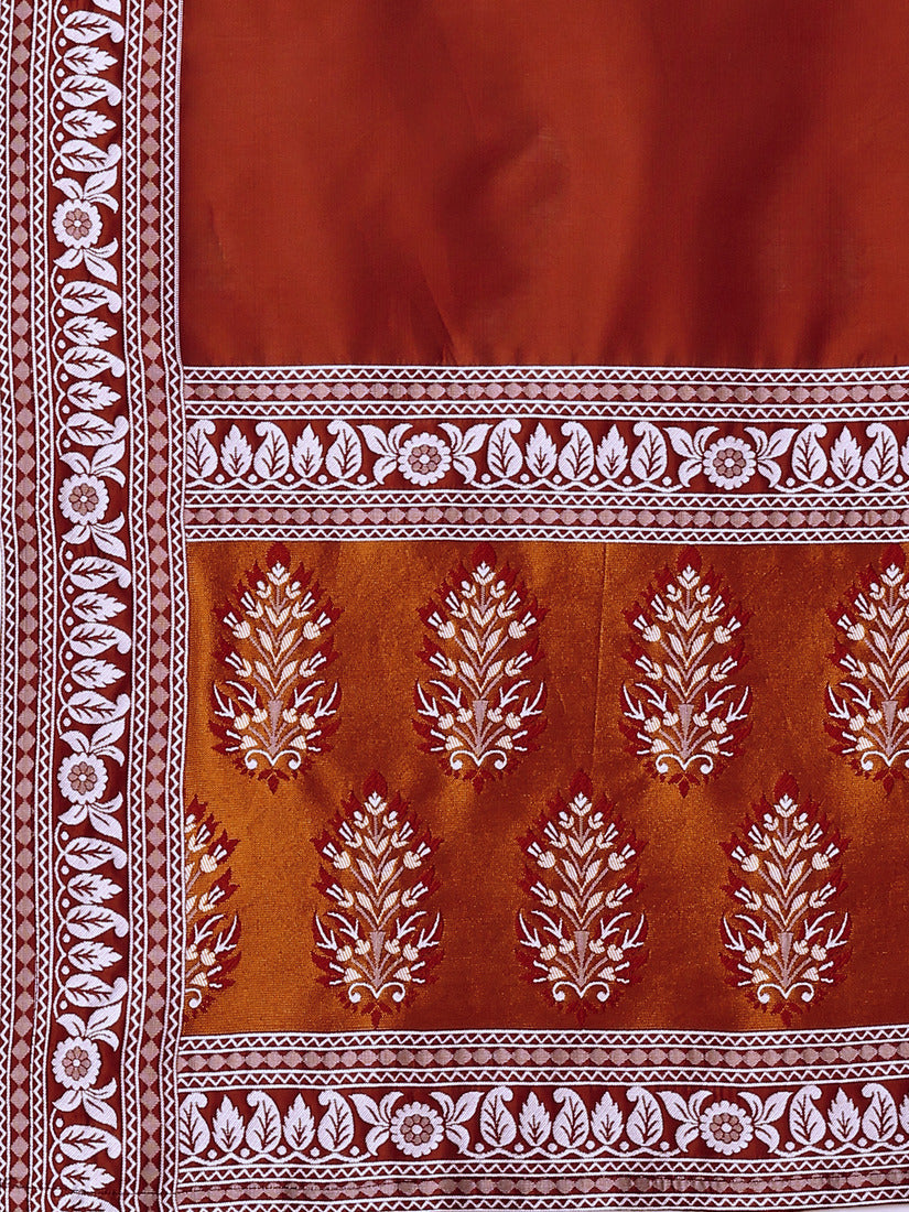 Maroon Kanjivaram Silk Weaving Zari Lehenga Choli