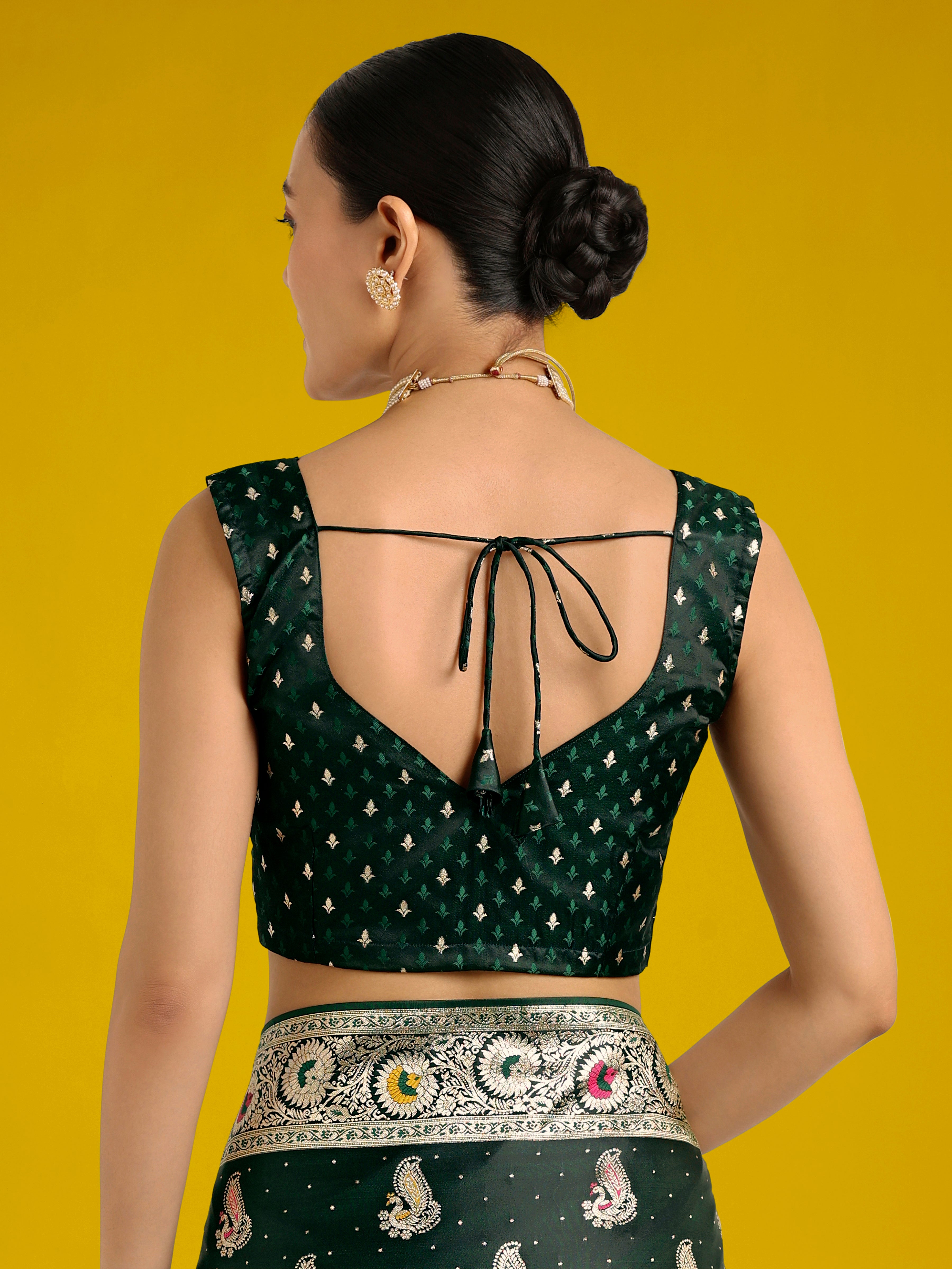 Dark Green Color Festival Wear Banarasi Satin Silk Designer Zari Weaving Saree