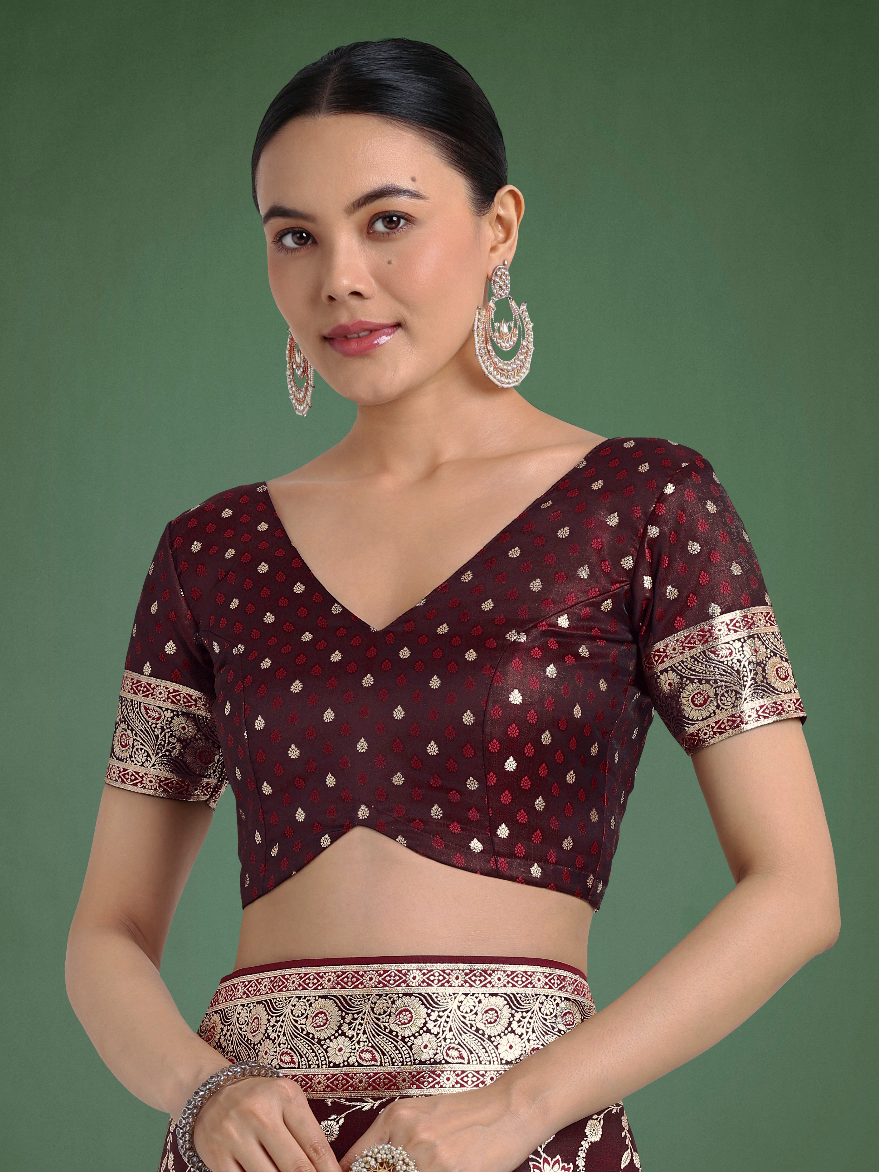 Maroon Zari Woven Banarasi Classic Satin Silk Saree