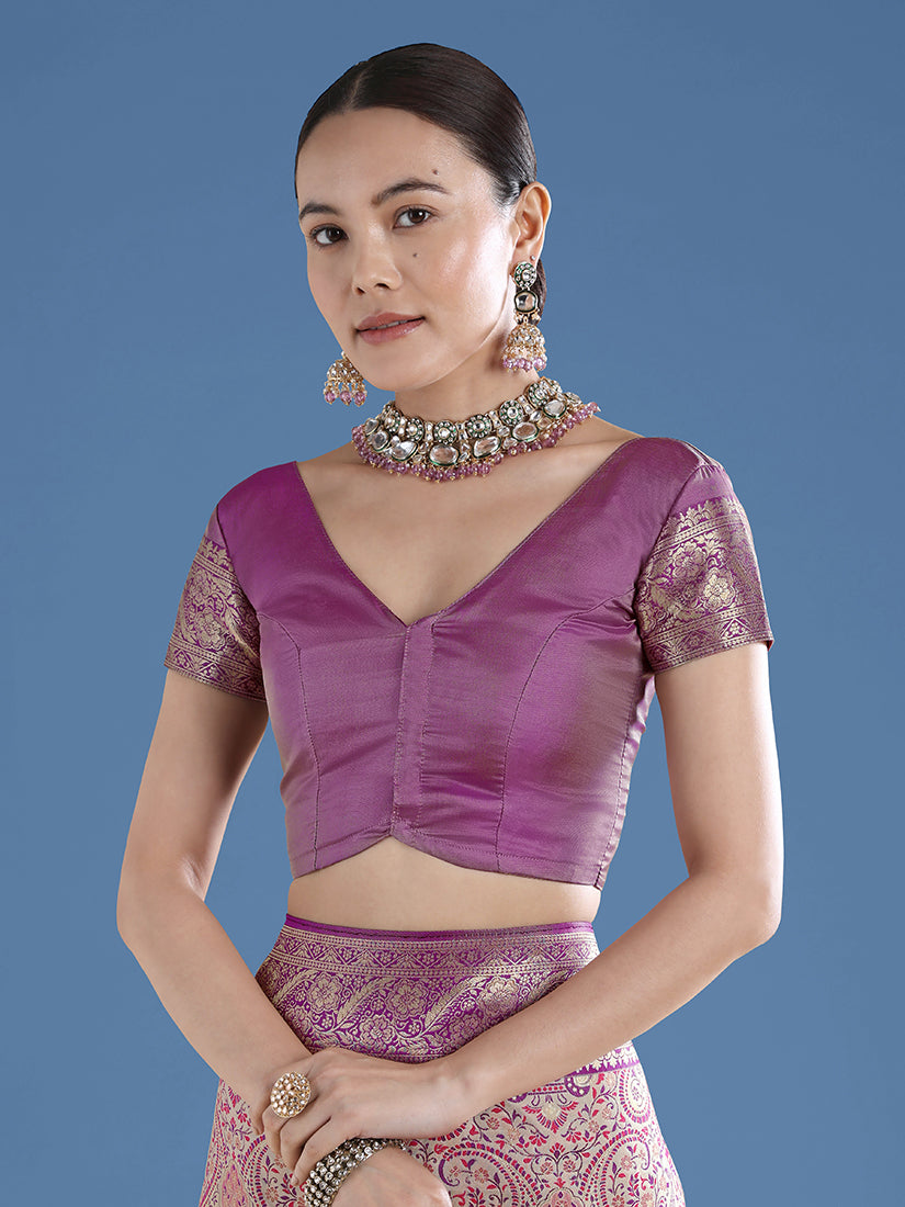 Beige Baanrasi Silk Saree With Traditional Paisley Weaves - Monjolika Fashion