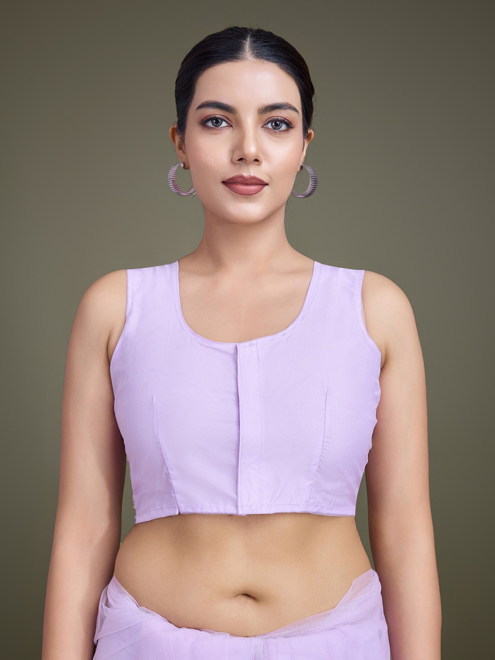 Lavender Soft Net Sequin Work Party Wear Saree