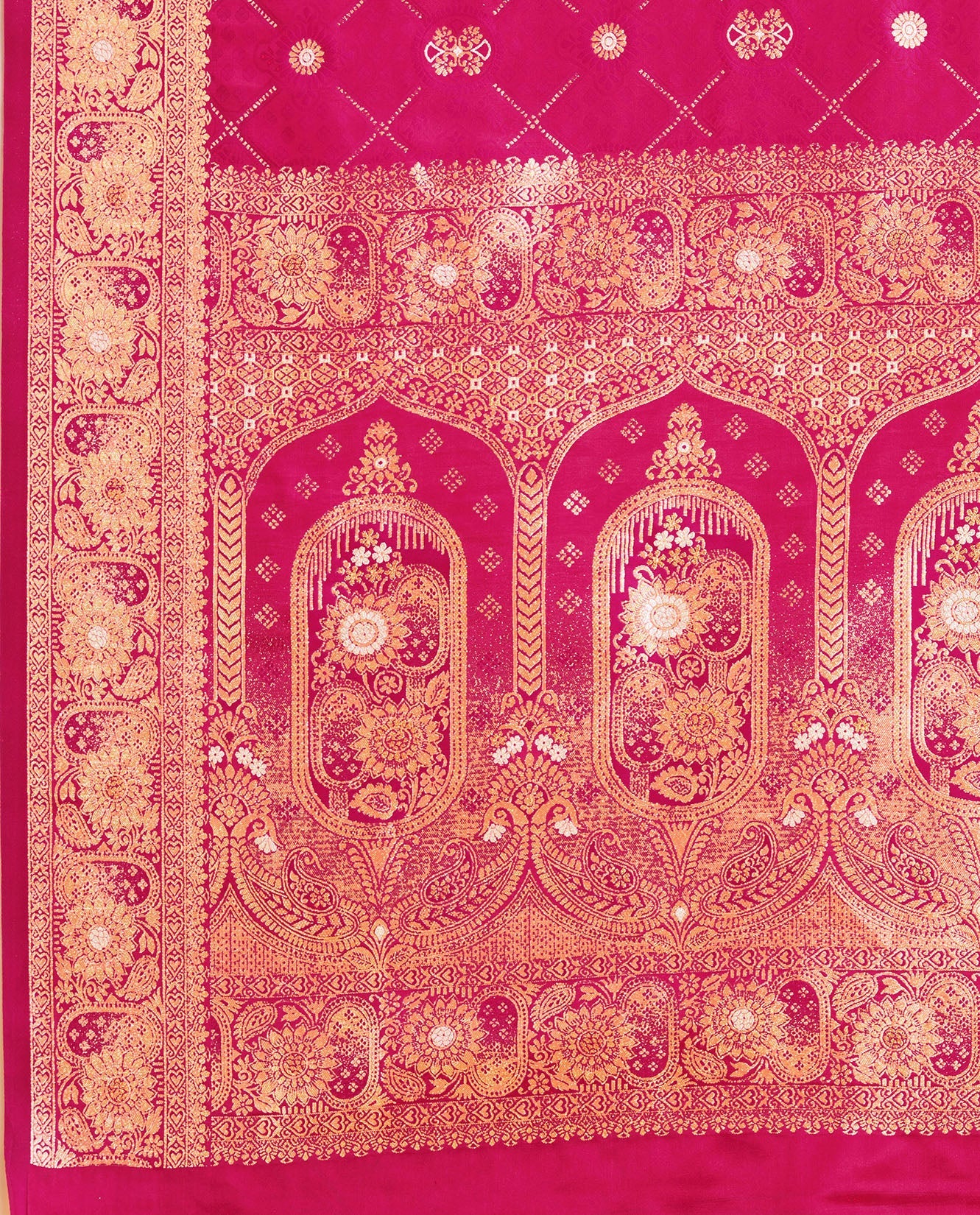 Magenta Banarasi Satin Silk Woven Stunning Saree - Monjolika Fashion