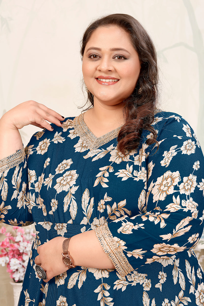 Morpeach Ceremonial Rayon Designer Plus Size Kurti