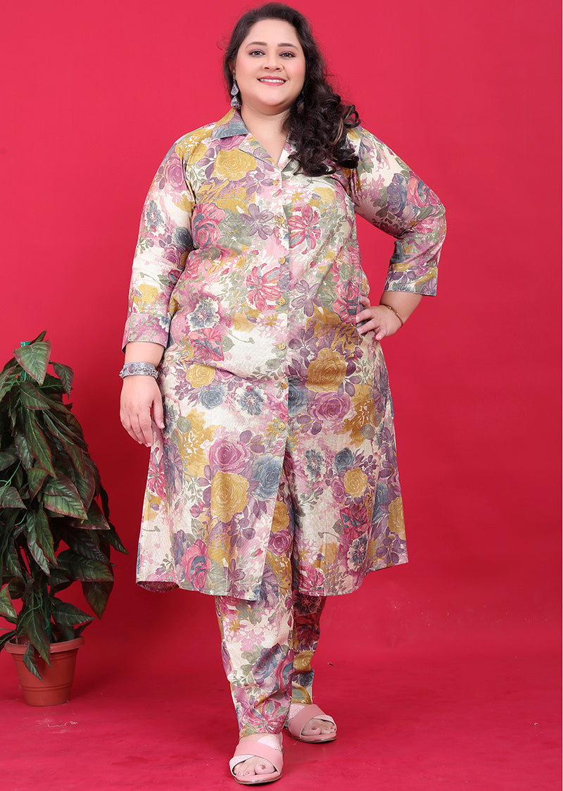 Multi Colour Rayon Floral Print Classic Co-ord Set