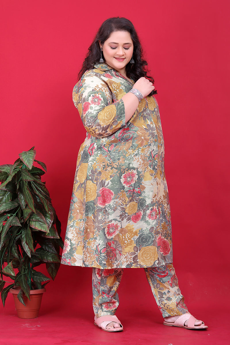 Multi Colour Rayon Floral Print Classic Co-ord Set