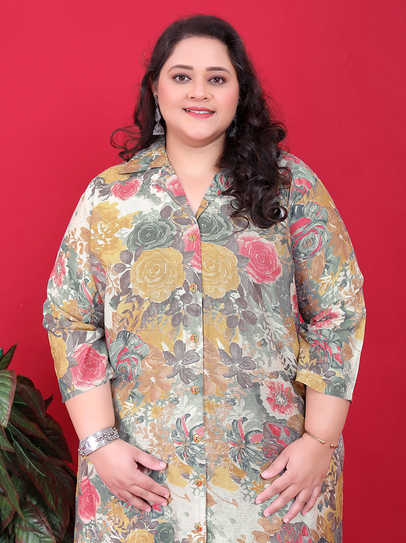 Multi Colour Rayon Floral Print Classic Co-ord Set