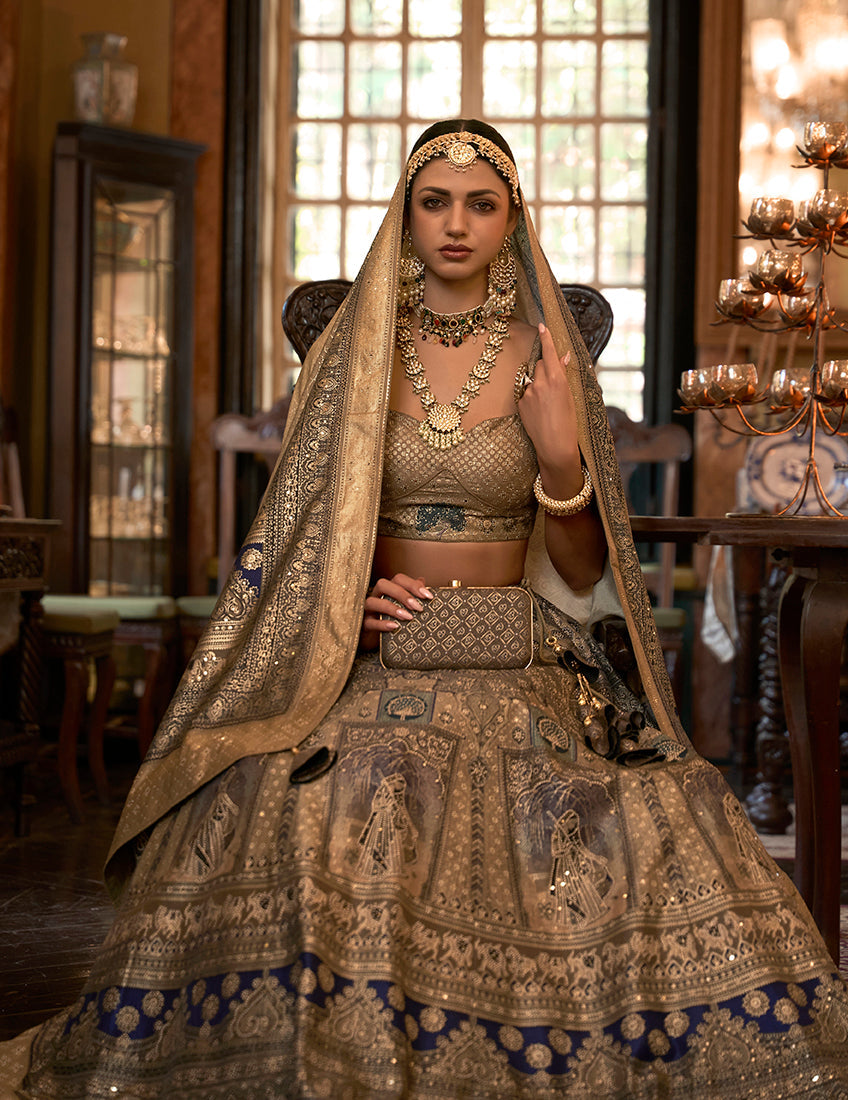 Multi Colour Silk Sequins Readymade Lehenga Choli